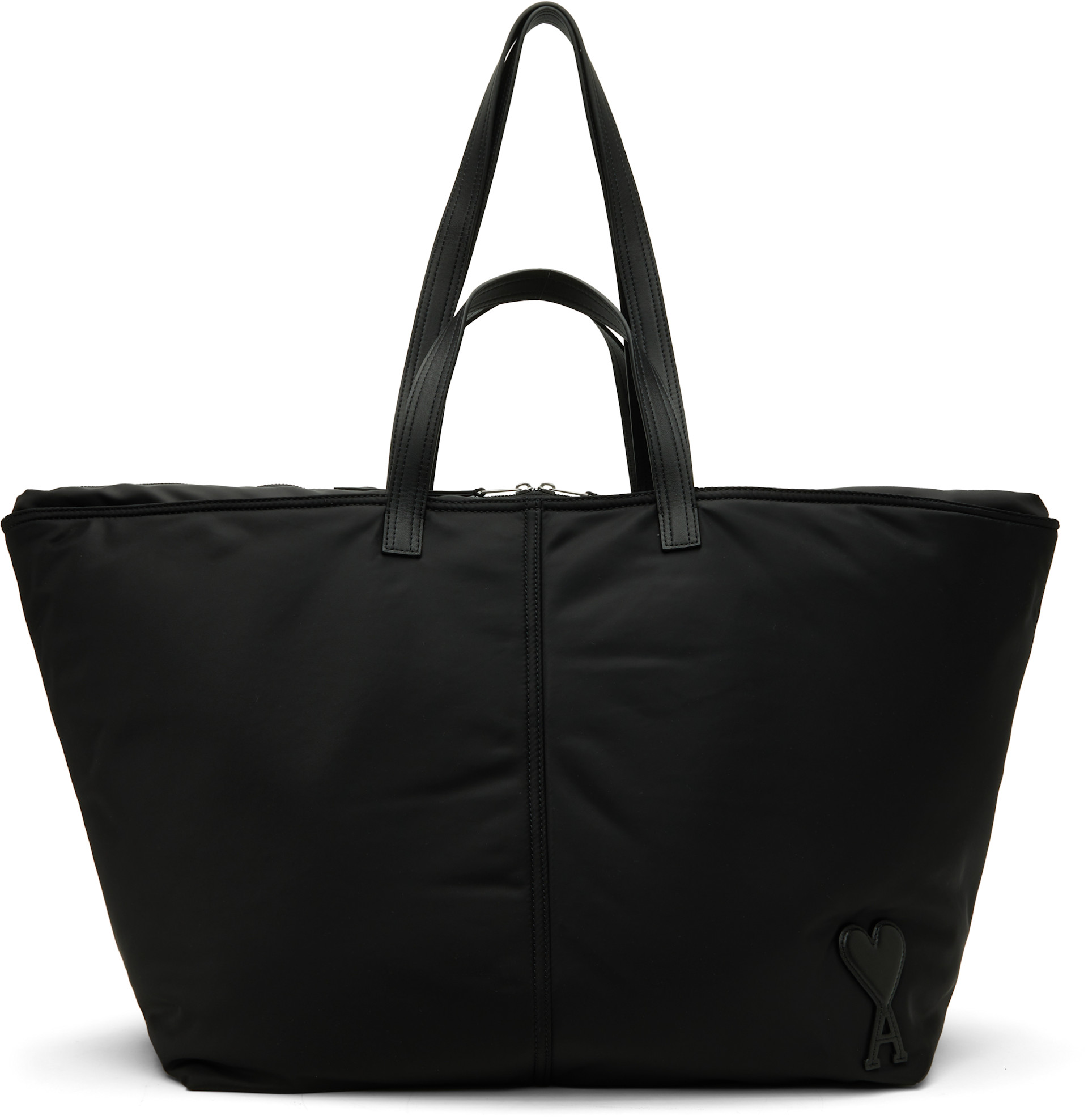 AMI Paris: Black Marcel Tote | SSENSE