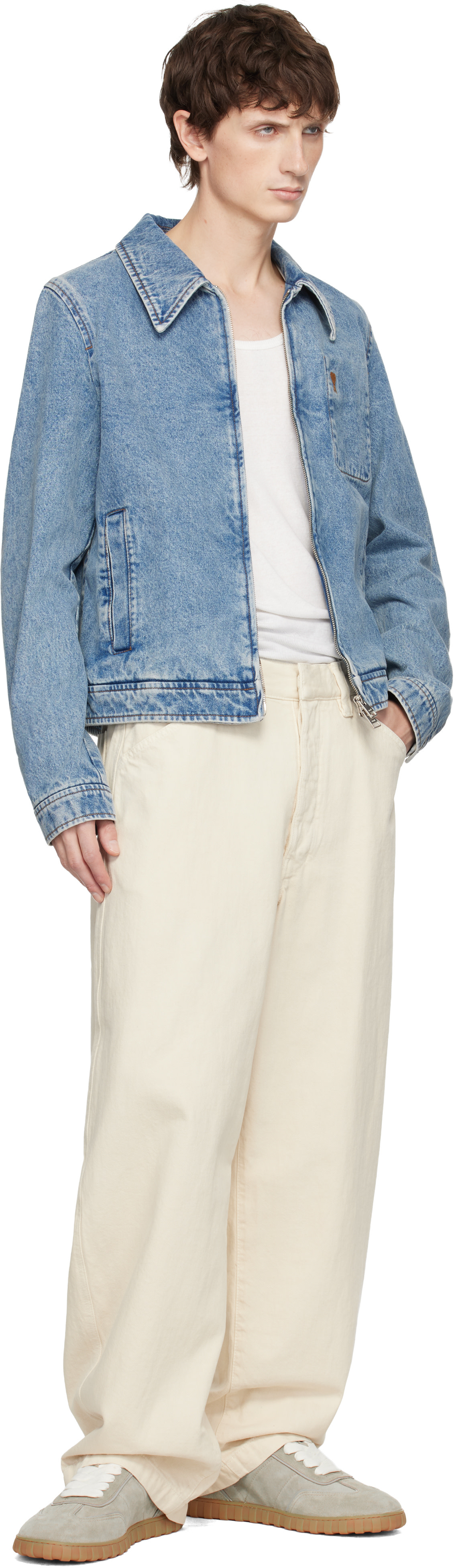 AMI Paris: ブルー Ami de Coeur コットン ジップアップ デニム