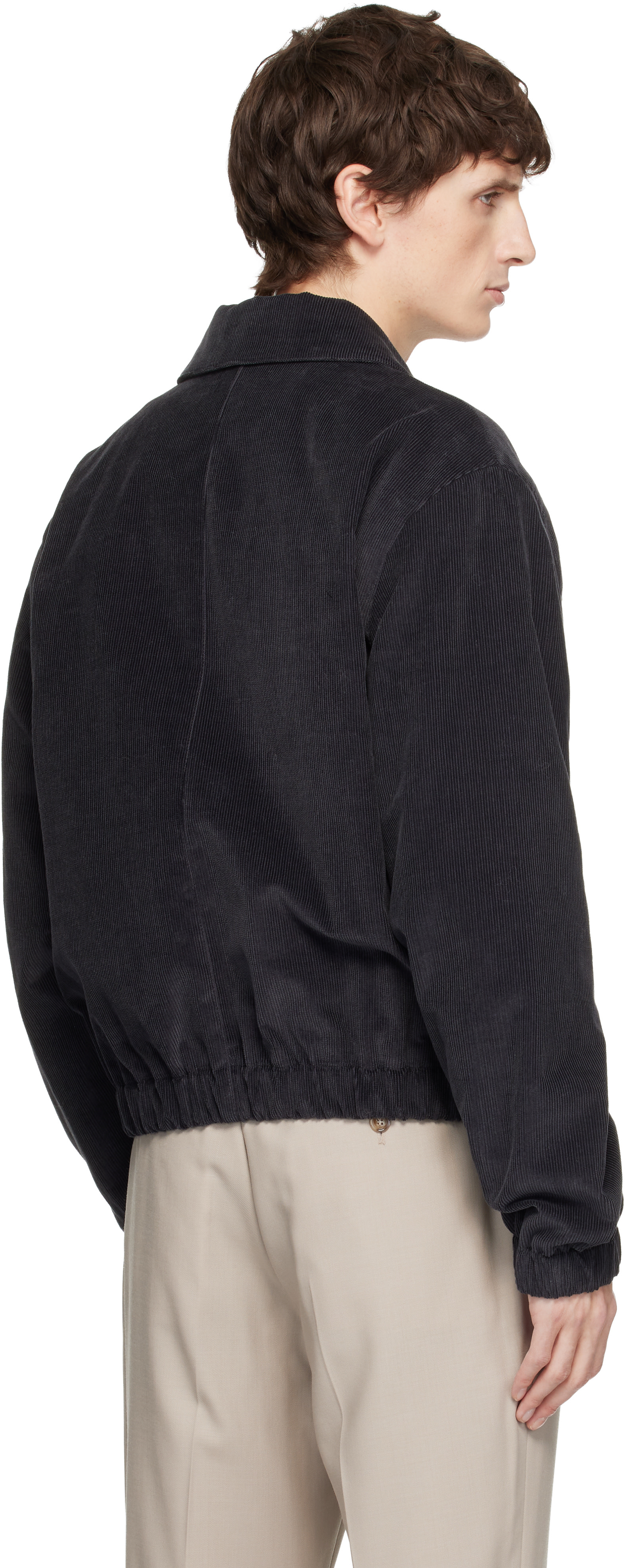AMI Paris: Gray Cotton Ami de Coeur Padded Zipped Jacket | SSENSE