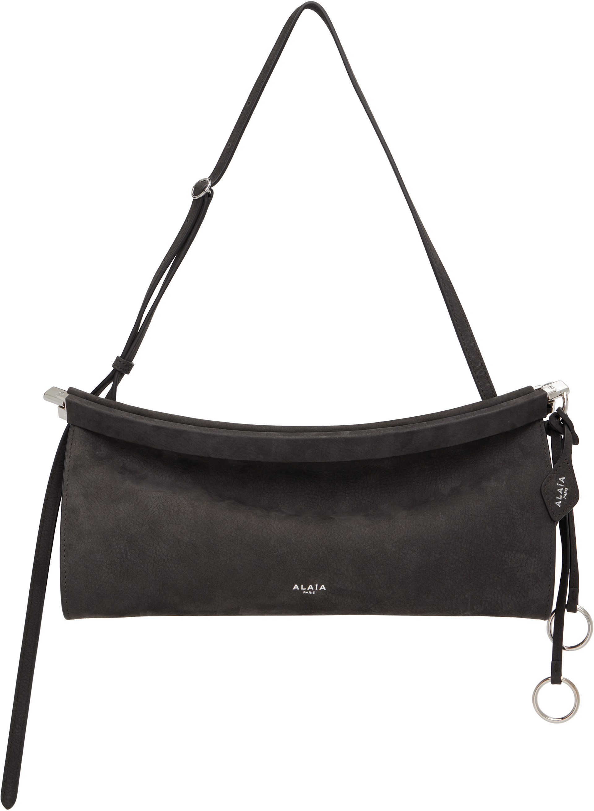 ALAÏA - Moyen sac horizontal 'Le Click' gris
