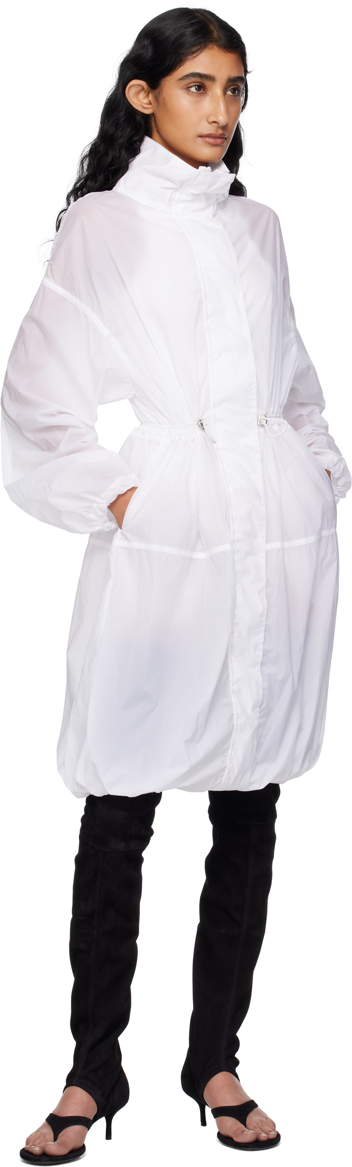 ALAÏA - Parka décontractée blanche en nylon