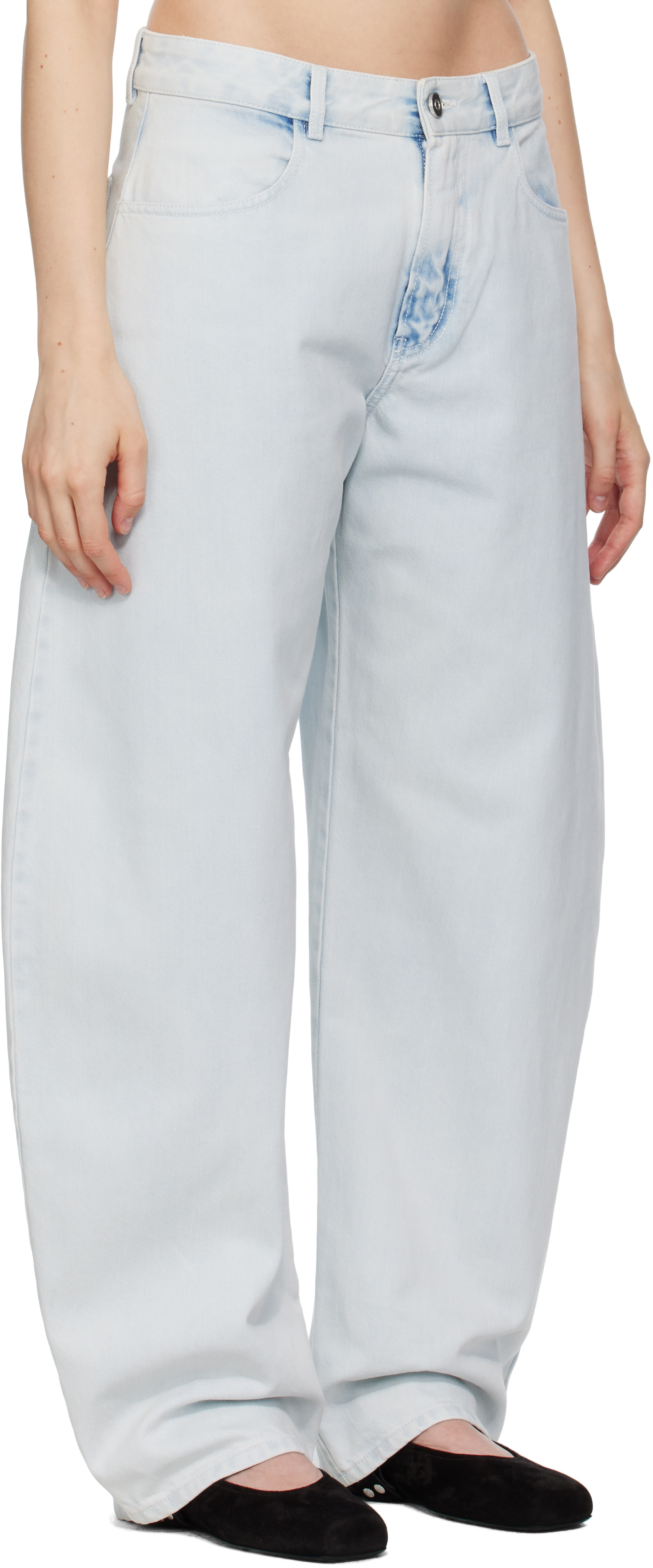 Jean Rounds ALAÏA: Blue Low Waist Round Jeans | SSENSE United Kingdom