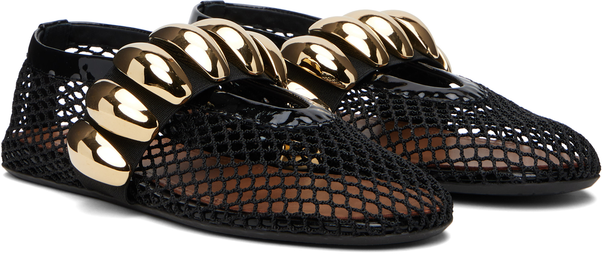 ALAA Jewel Mesh Ballet Flats - Black - Size 5 - Woman