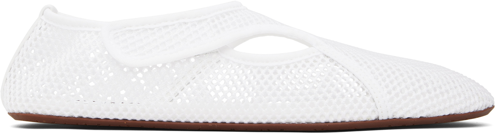 ALAÏA - Ballerines blanches en résille