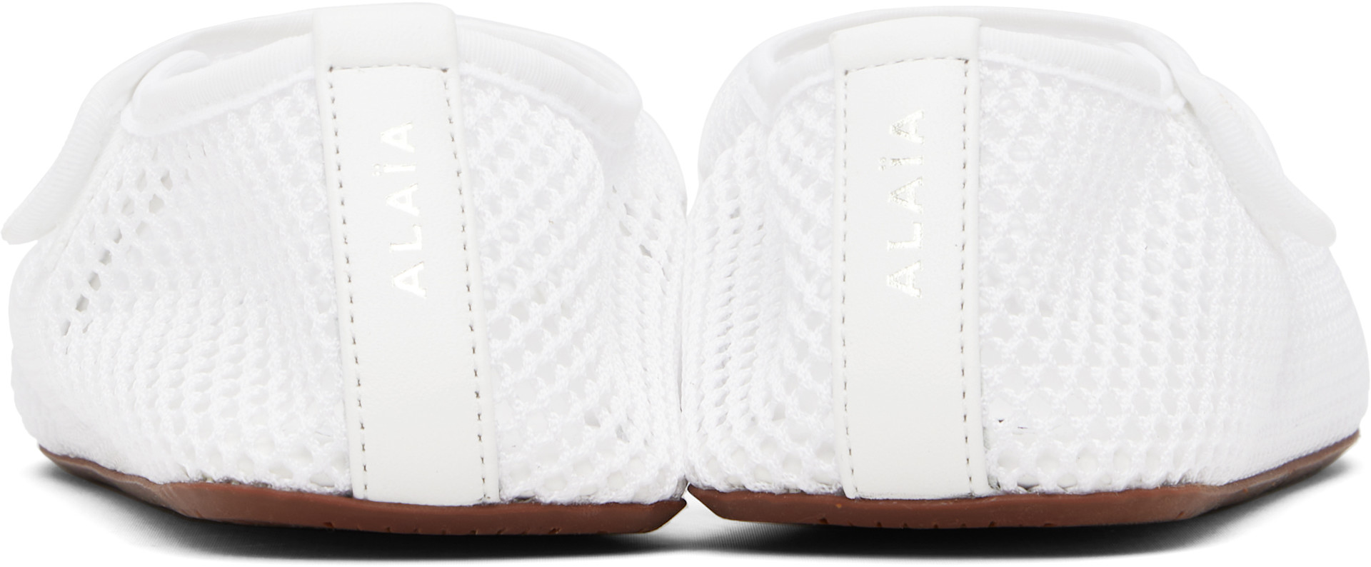 ALAÏA - Ballerines blanches en résille