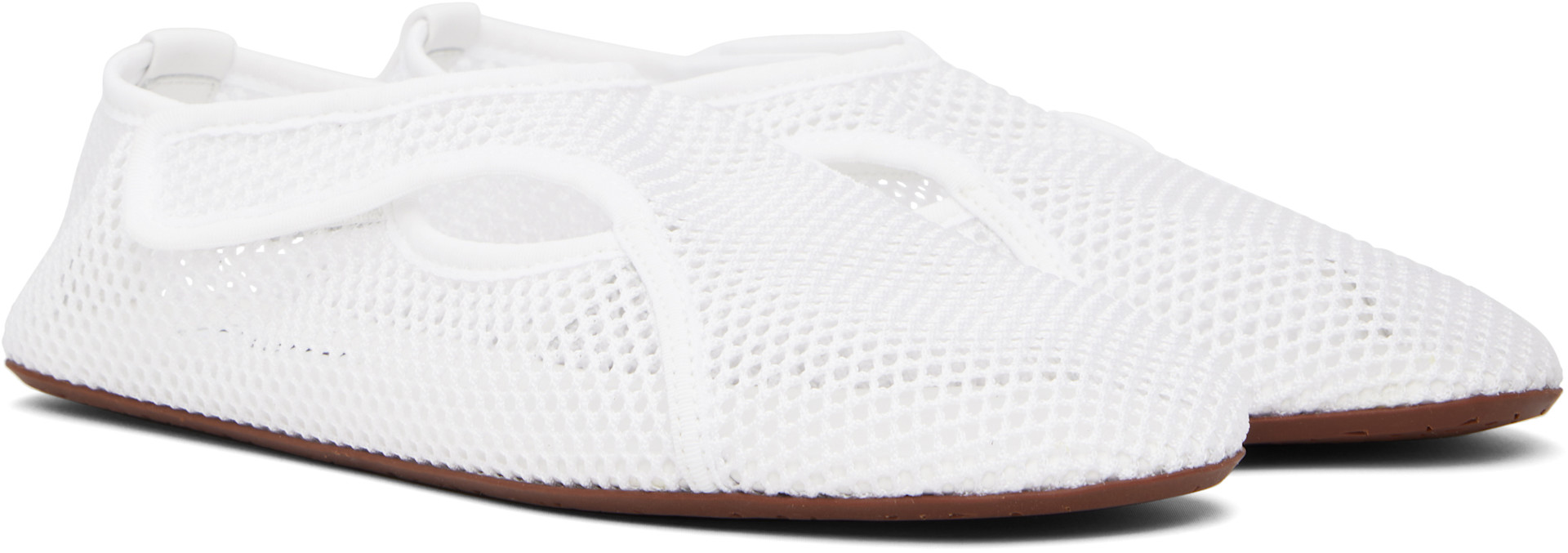 ALAÏA - Ballerines blanches en résille
