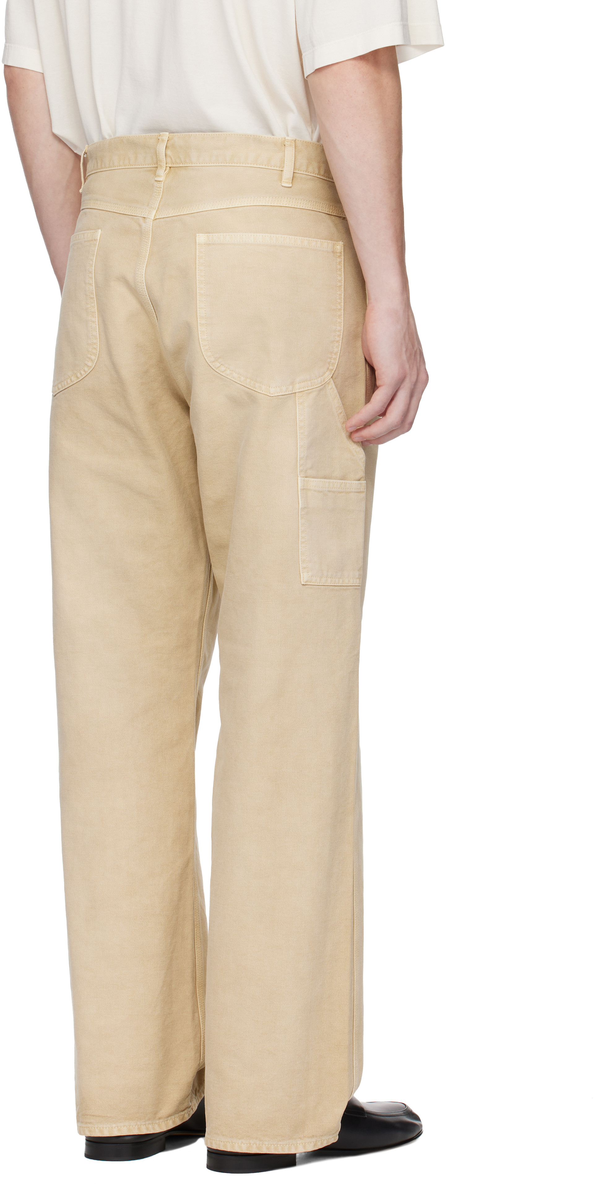 AURALEE: Beige Organic Cotton Duck Trousers | SSENSE