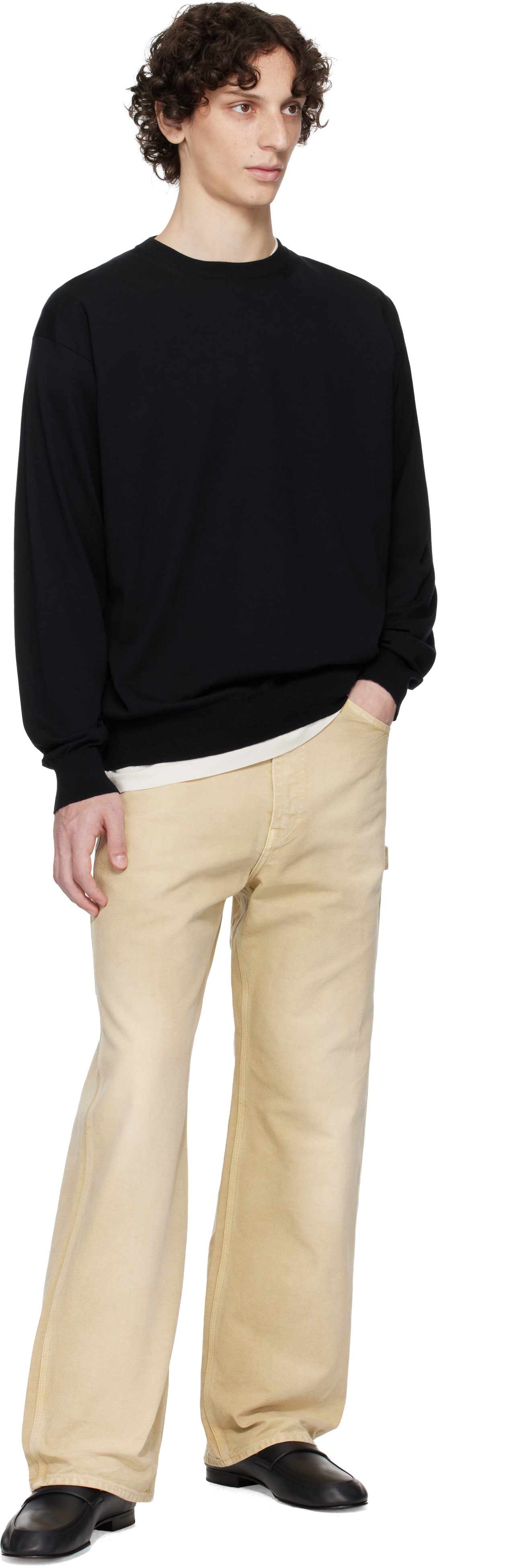 AURALEE: Beige Organic Cotton Duck Trousers | SSENSE