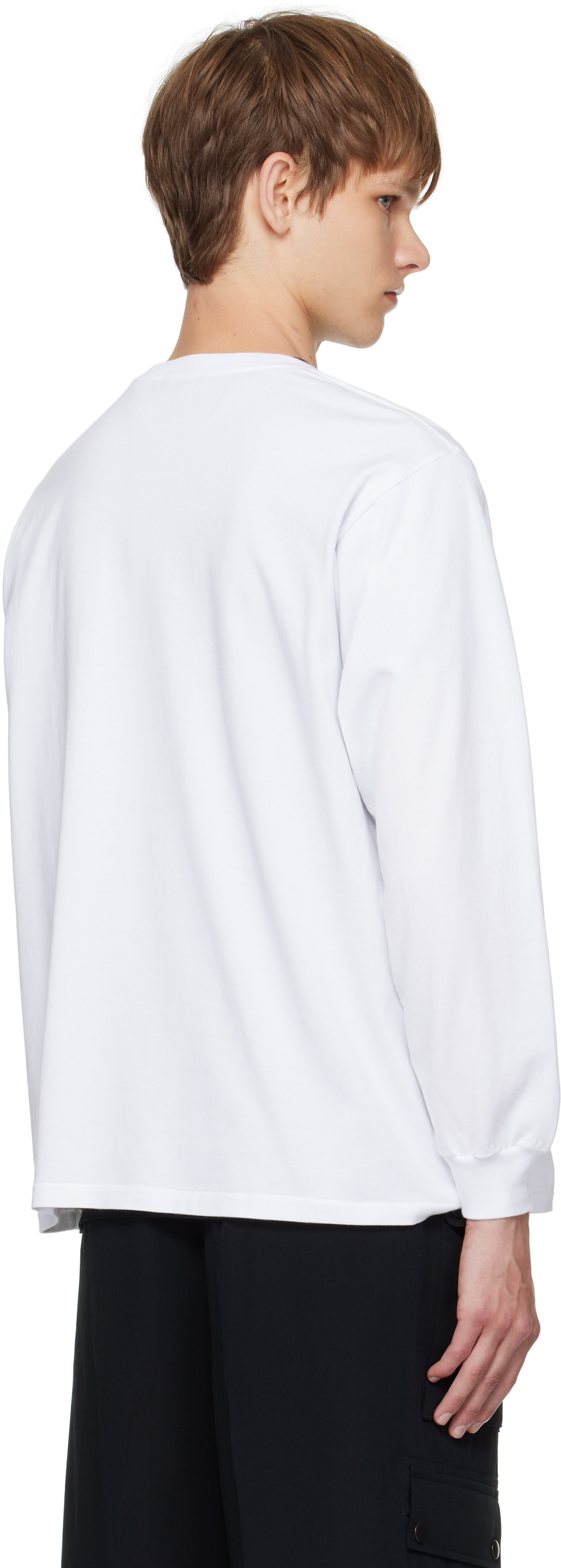 AURALEE: White Luster Plaiting L/S T-shirt | SSENSE Bahrain