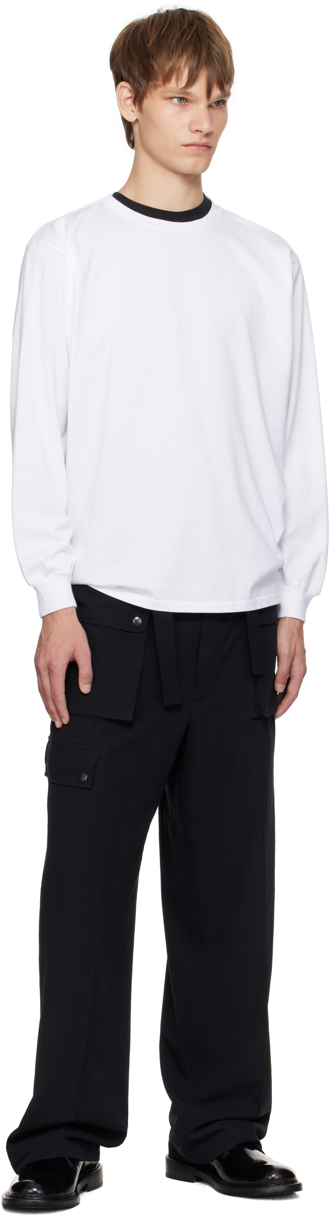 AURALEE: White Luster Plaiting L/S T-shirt | SSENSE Bahrain