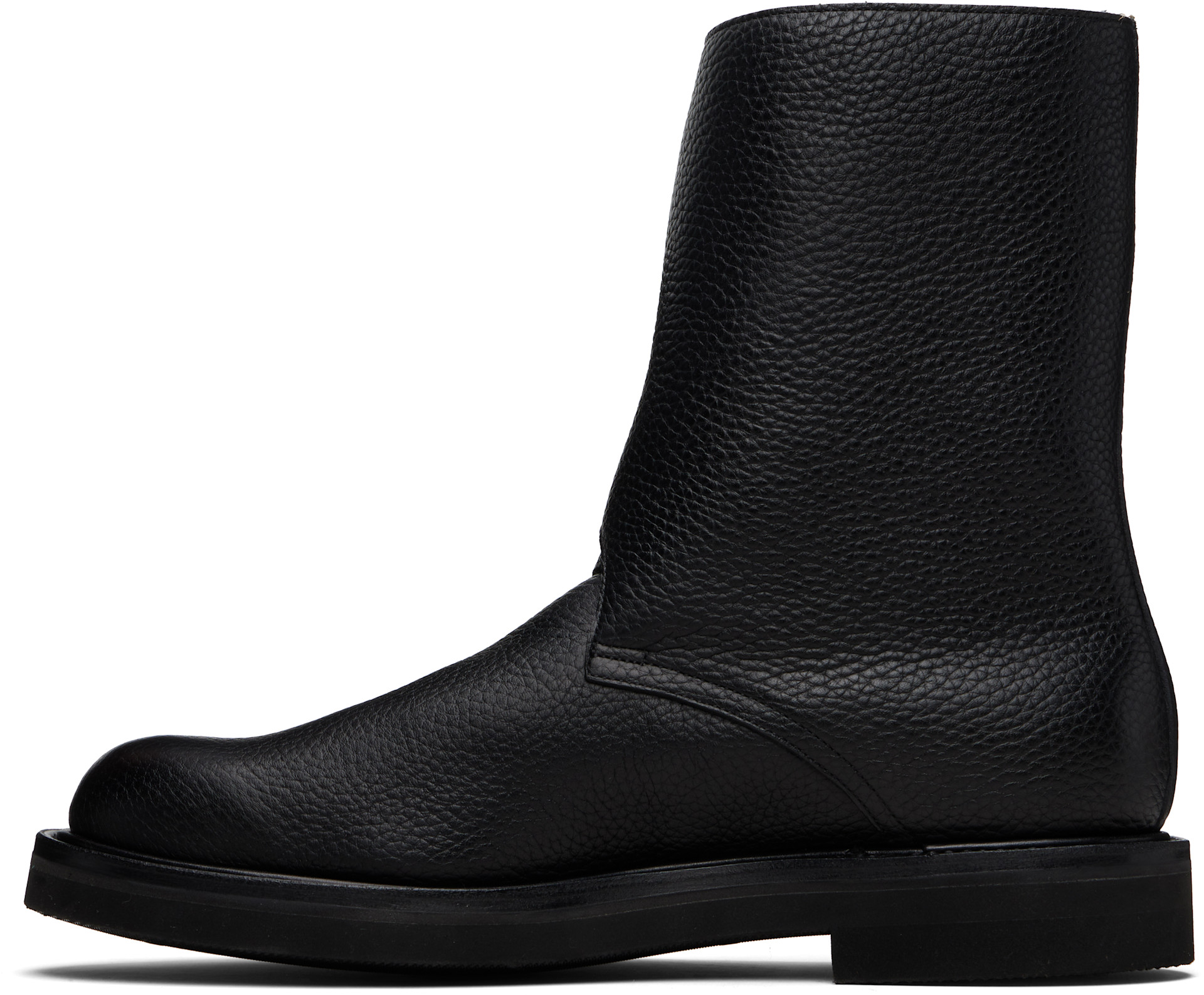 AURALEE - Black Leather Work Boots