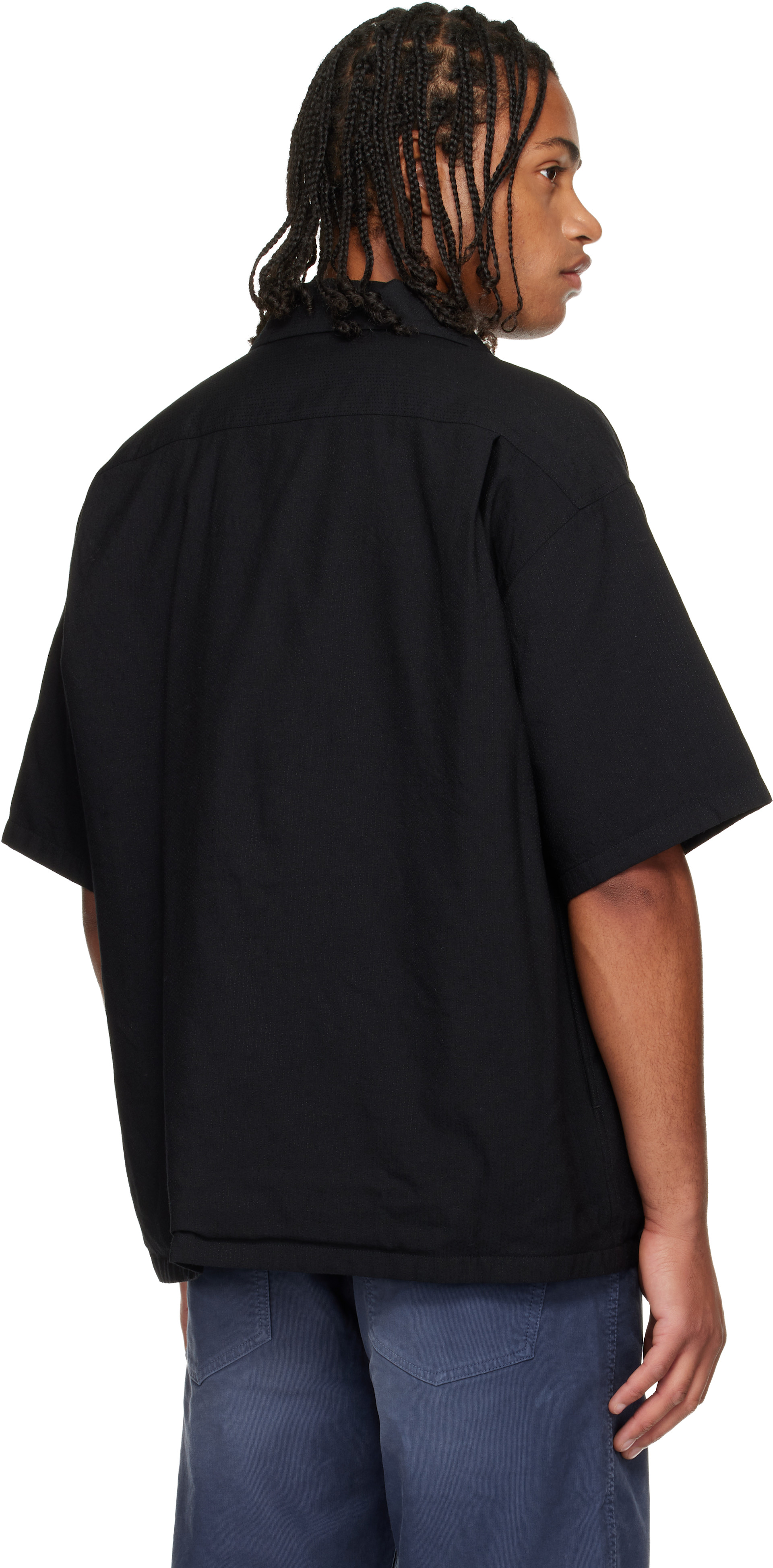 visvim: Black Wallis Short Sleeve Down Shirt | SSENSE