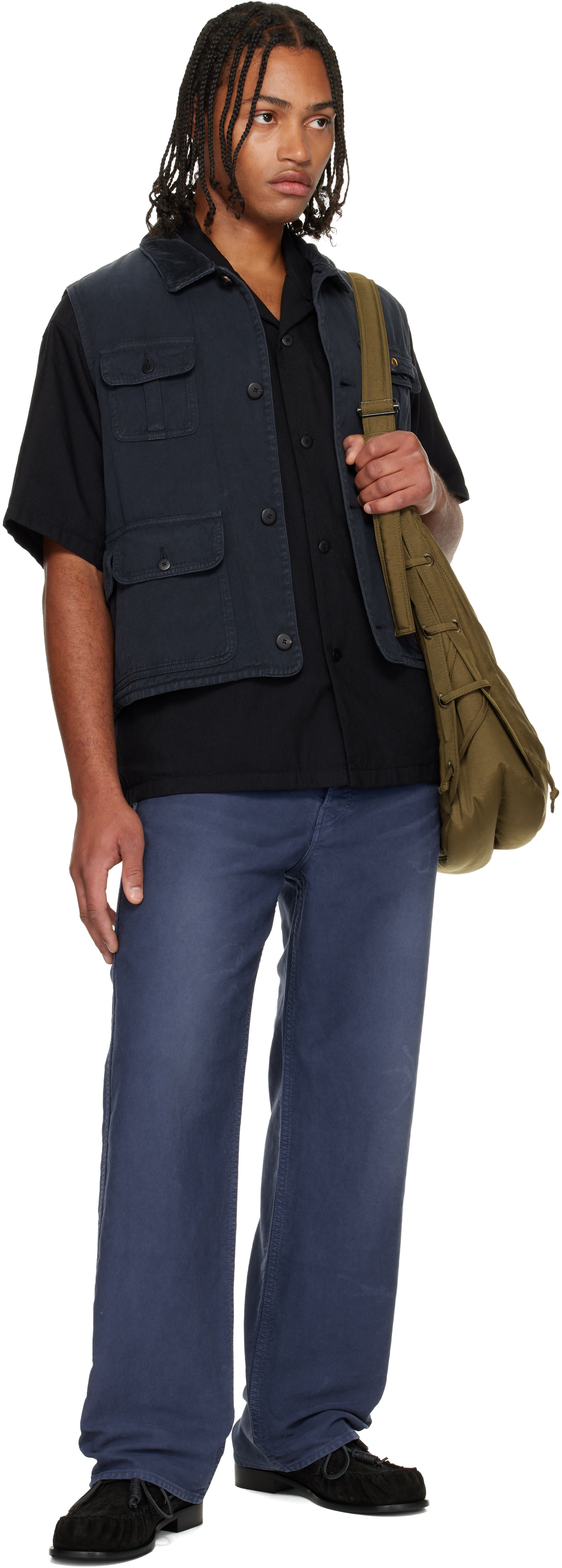 visvim MATTO HUNTING VEST新品未使用 BLACK visvim: Black Matto Hunting Denim Vest | SSENSE Canada