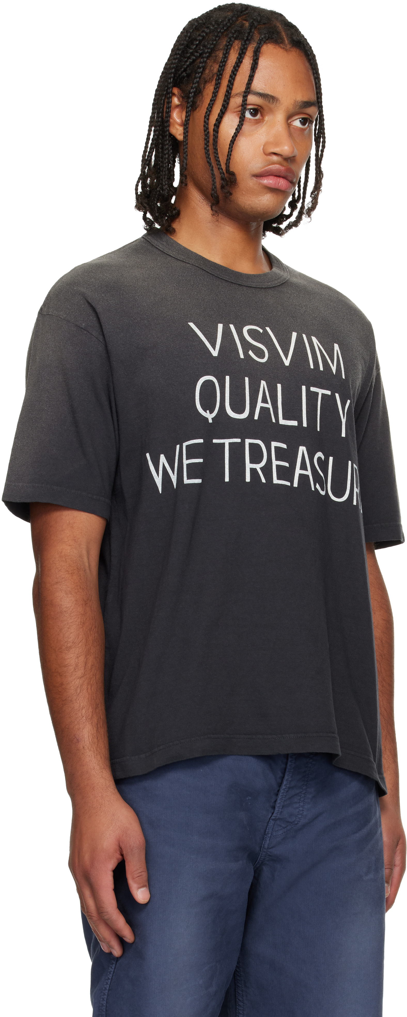 VISVIM FIL JUMBO ロゴプリントTシャツ クルーネック　ブラック visvim: Black Jumbo T-shirt | SSENSE