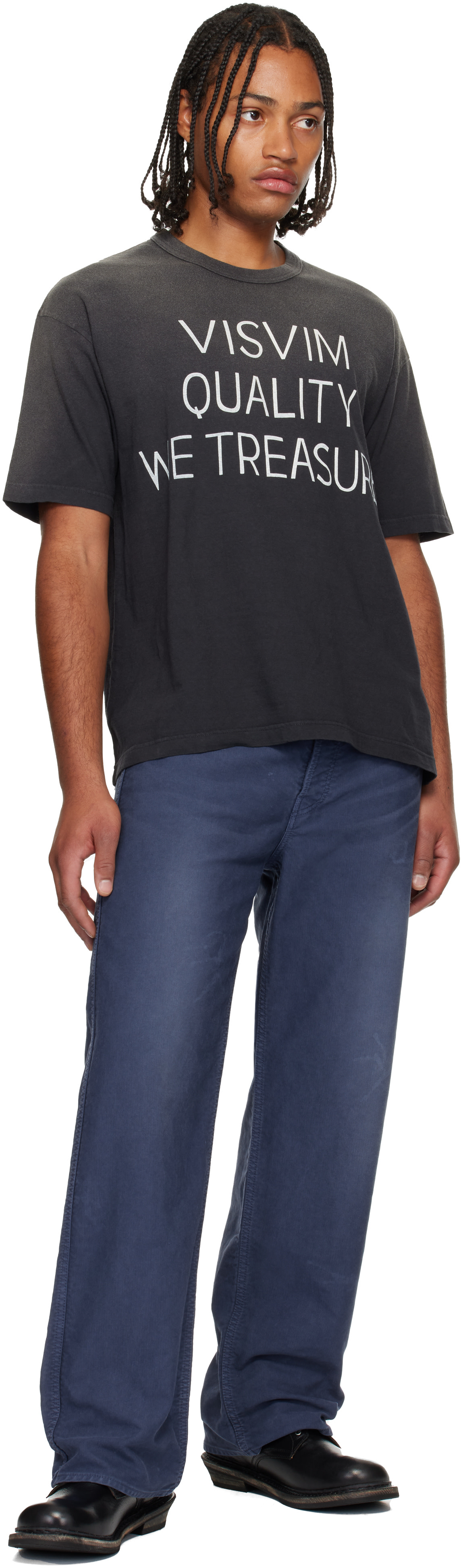 VISVIM FIL JUMBO ロゴプリントTシャツ クルーネック　ブラック visvim: ブラック Jumbo Tシャツ | SSENSE 日本