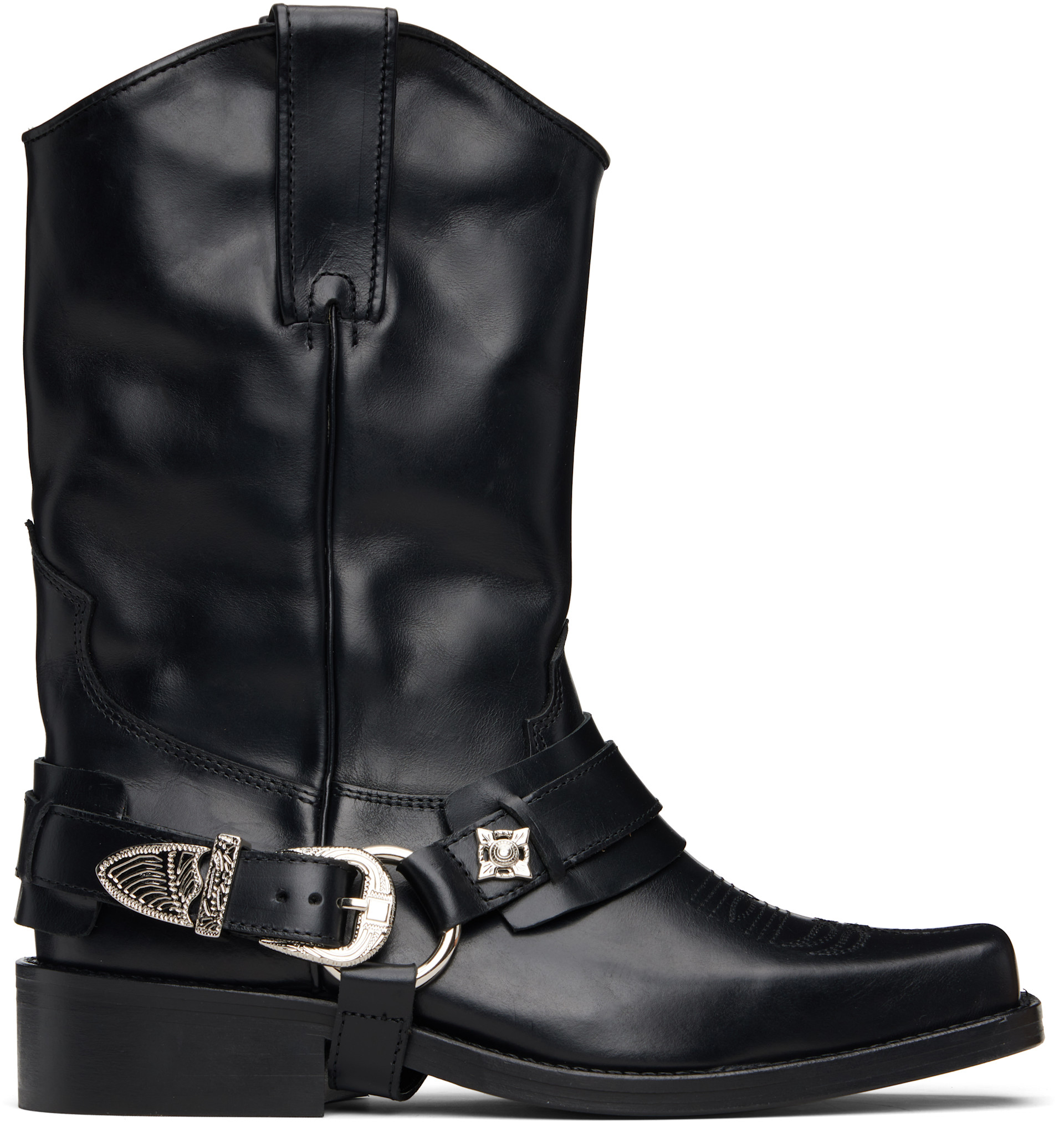 Toga Pulla - Black Hard Leather Boots