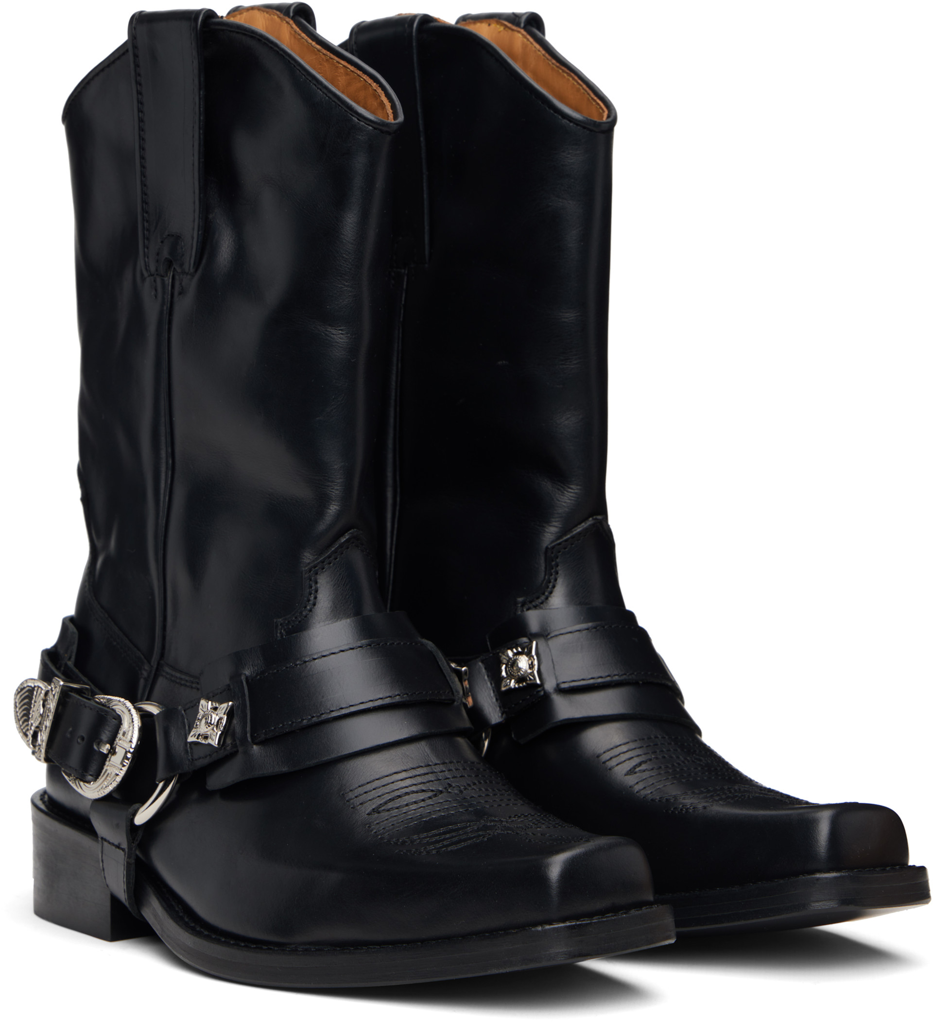Toga Pulla - Black Hard Leather Boots