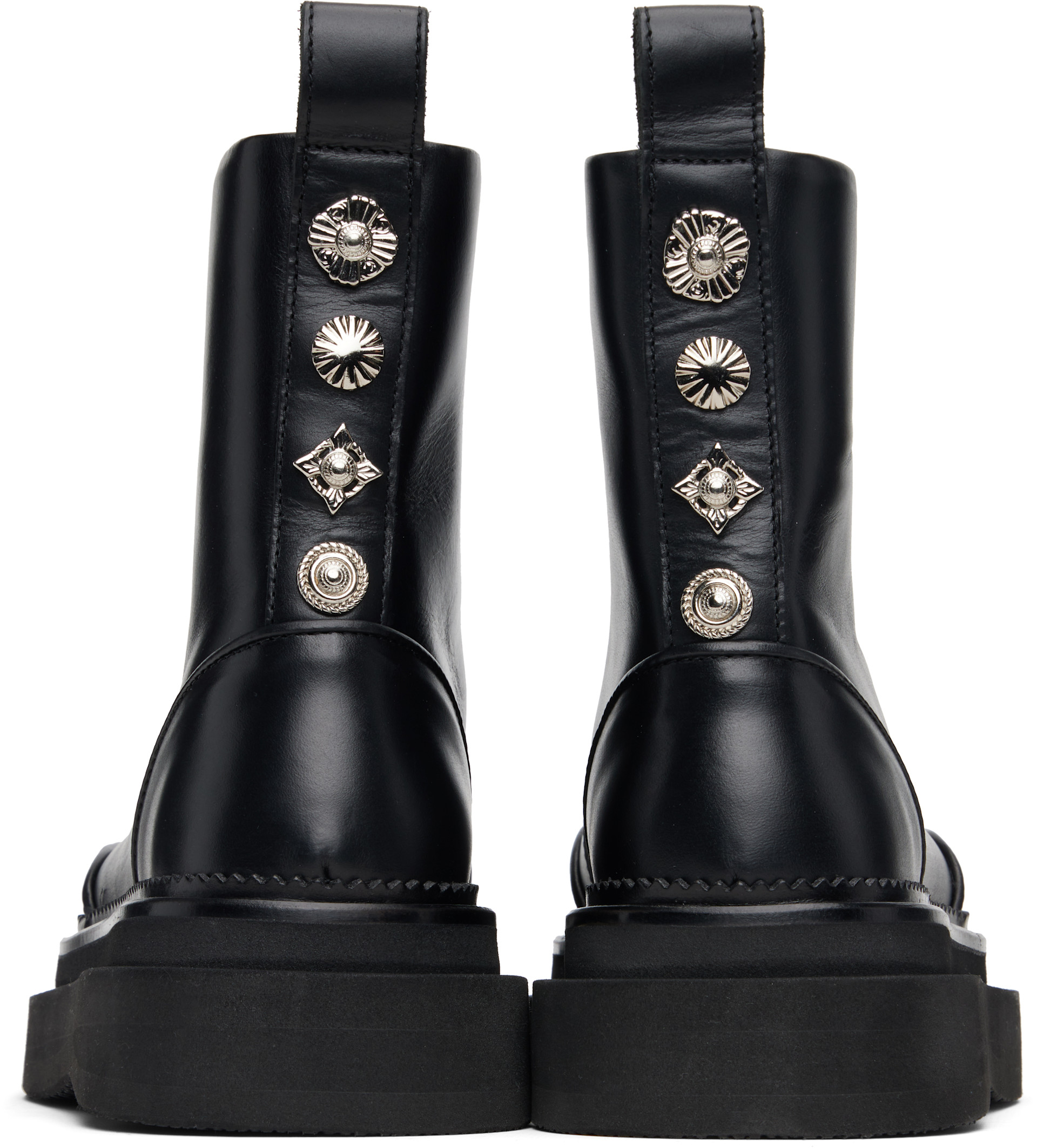 Toga Pulla: Black Hard Leather Boots | SSENSE