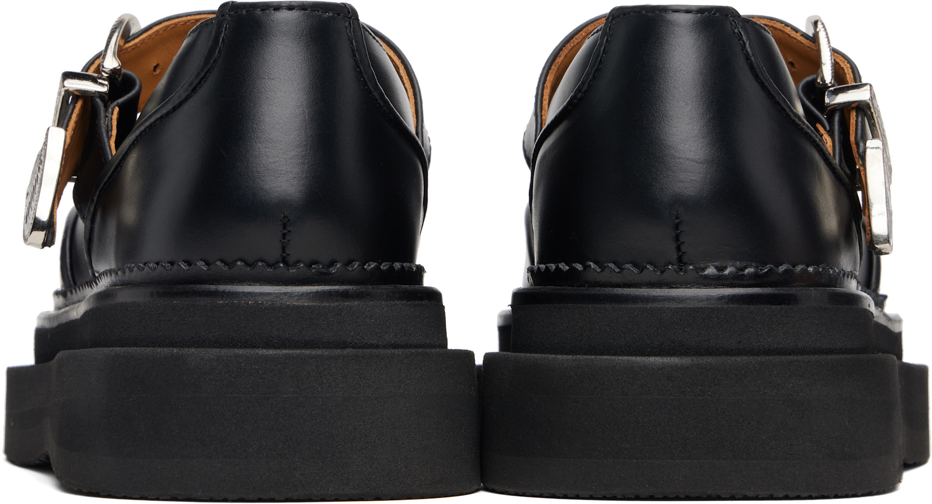 Toga Pulla: Black T-Bar Mary Jane Loafers | SSENSE