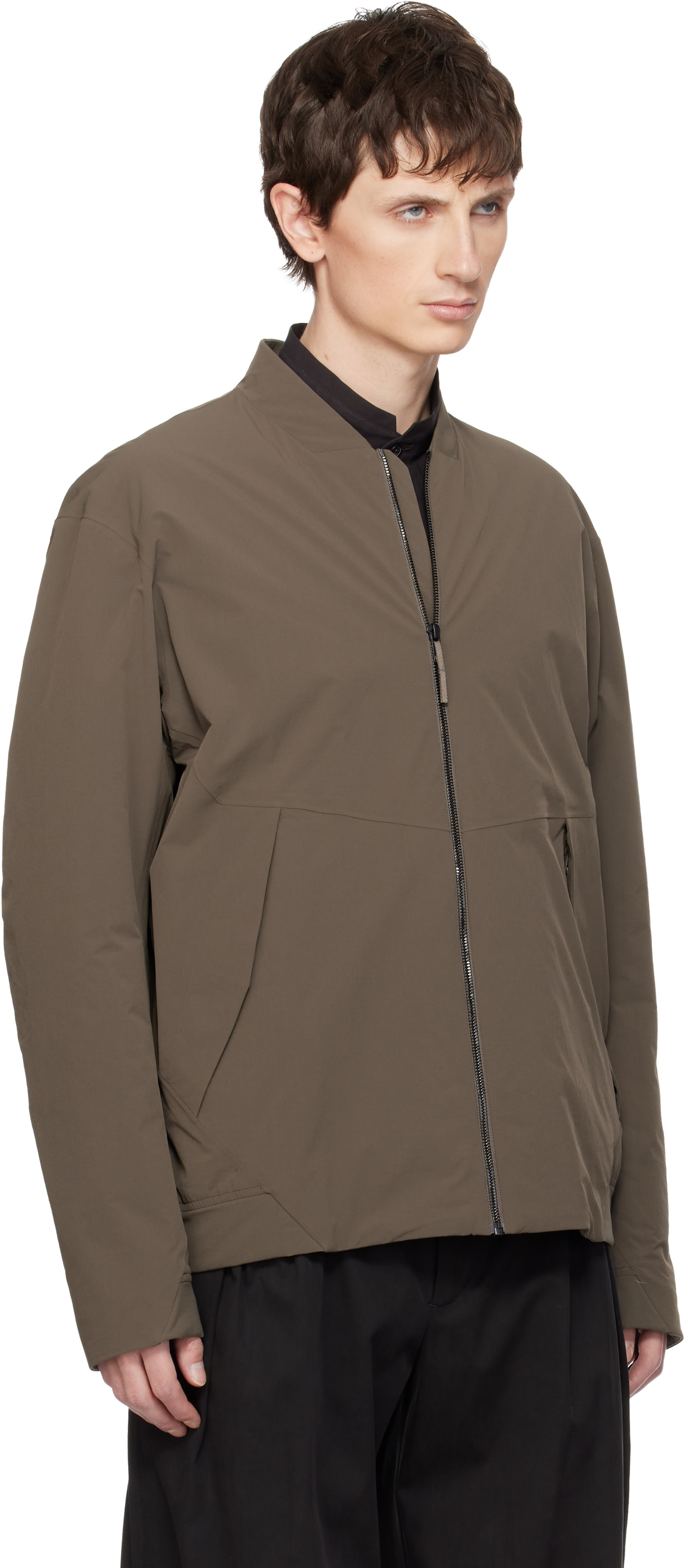 Veilance: Taupe Diode Insulated Bomber Jacket | SSENSE