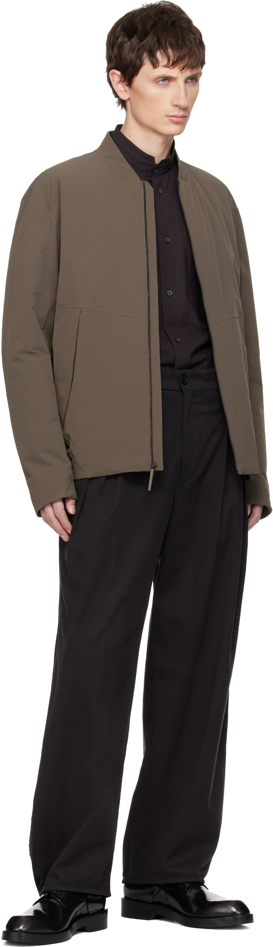Veilance: Taupe Diode Insulated Bomber Jacket | SSENSE Canada