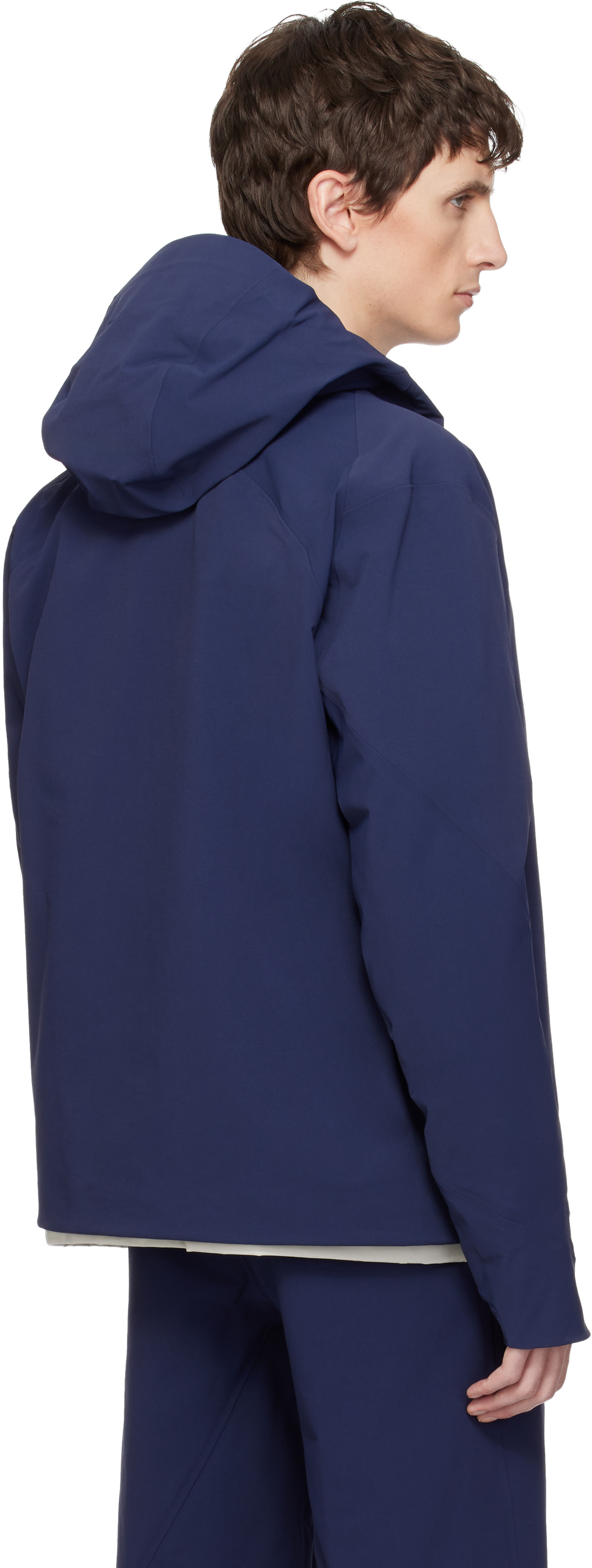 Veilance: Navy Isogon MX Hoody Jacket | SSENSE Canada