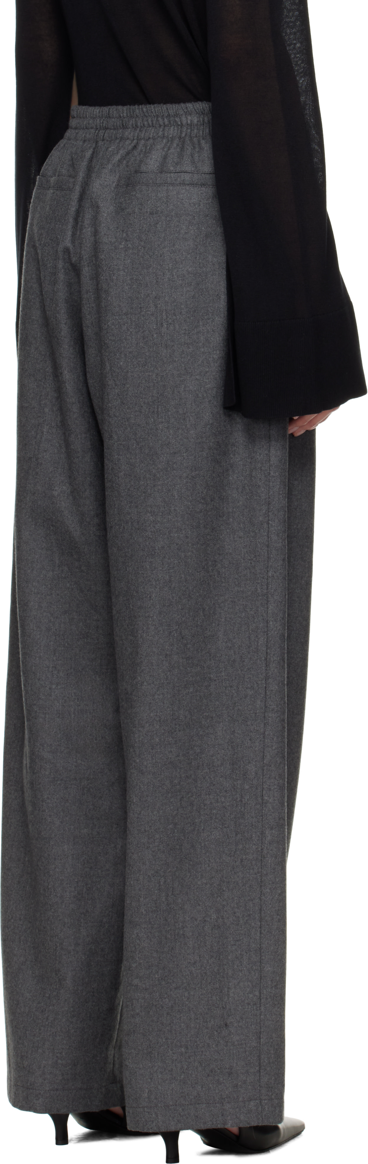 LE17SEPTEMBRE: Gray Drawstring Easy Wool Trousers | SSENSE