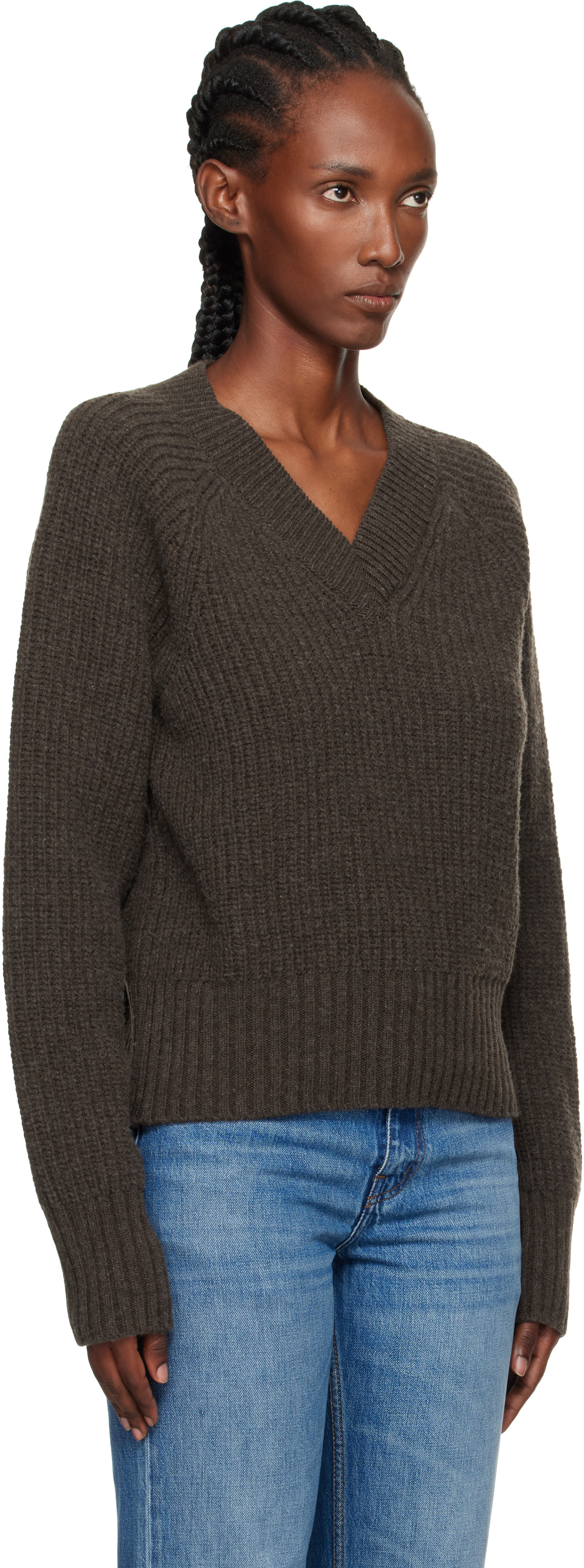 mfpen: Brown Plaza V-Neck Sweater | SSENSE