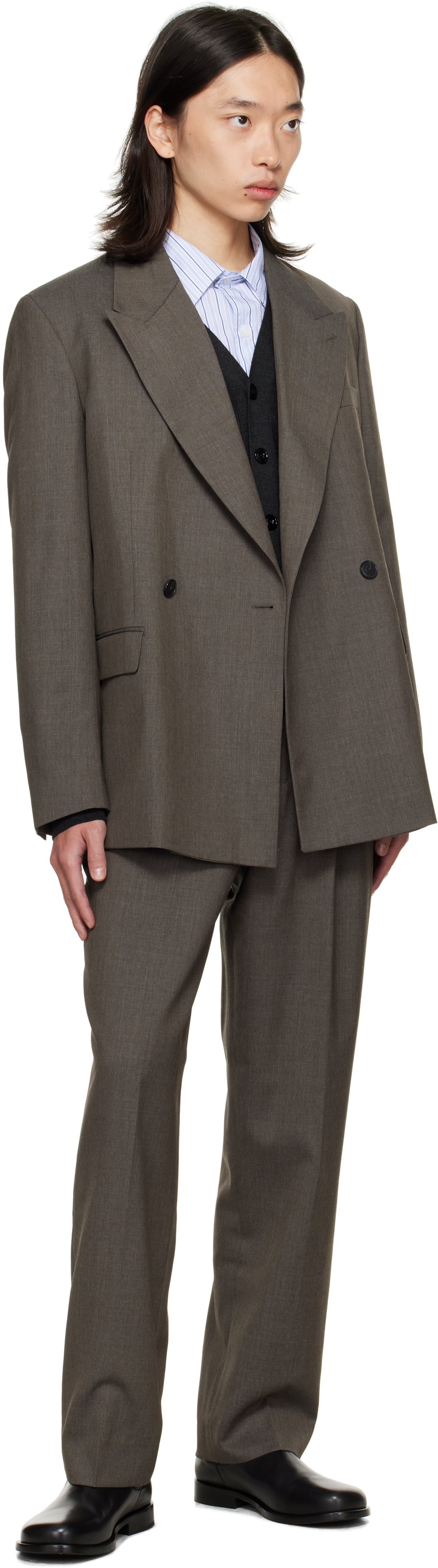 mfpen - Taupe Double Breasted Blazer