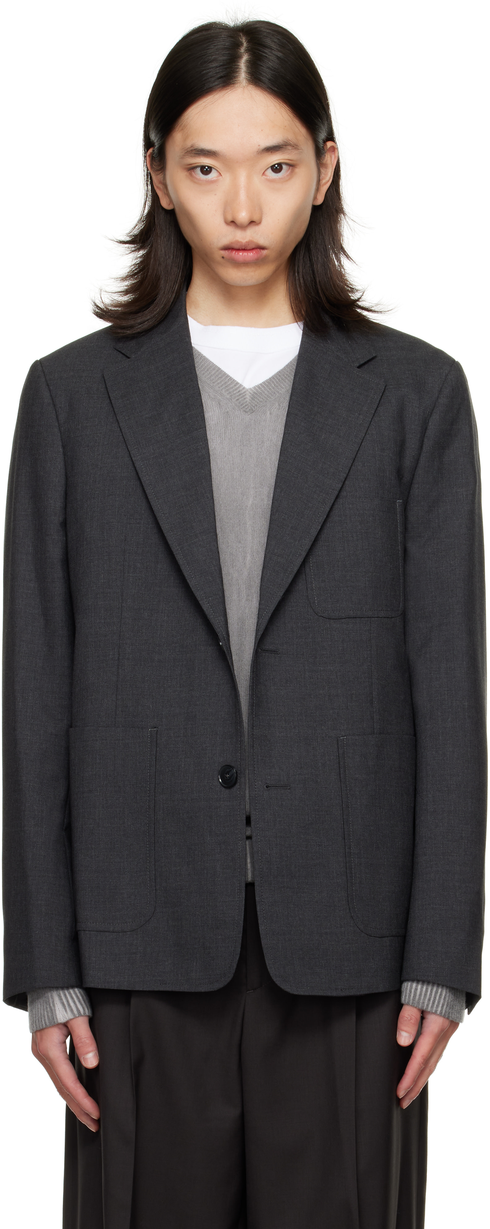 mfpen - Gray Patch Pocket Blazer