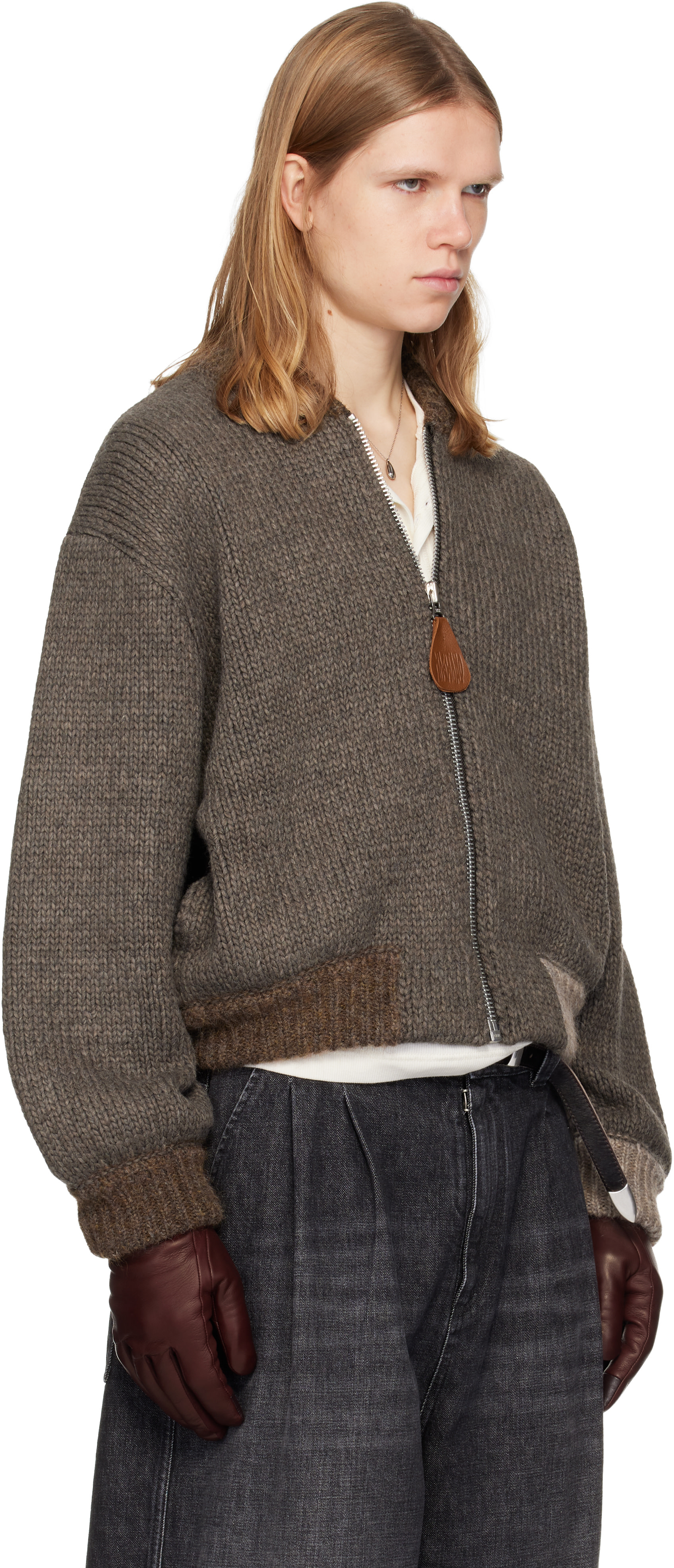 Magliano little bomber jacket ポーカーズ Magliano: Brown Knitted Bomberone Bomber Jacket | SSENSE