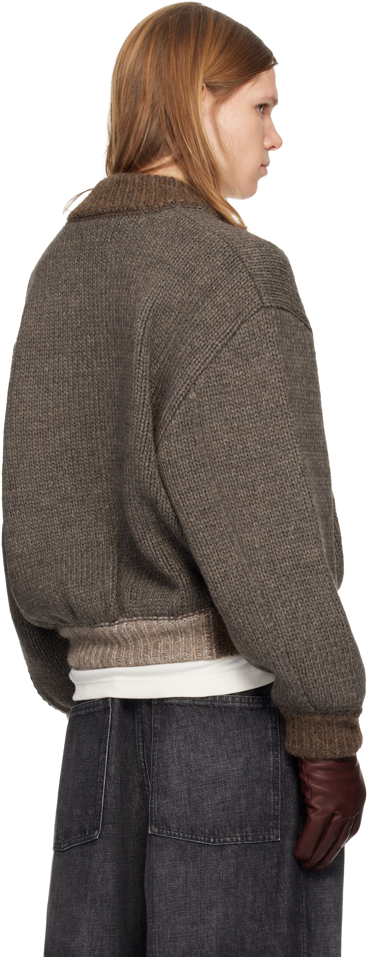 Magliano: Brown Knitted Bomberone Bomber Jacket | SSENSE