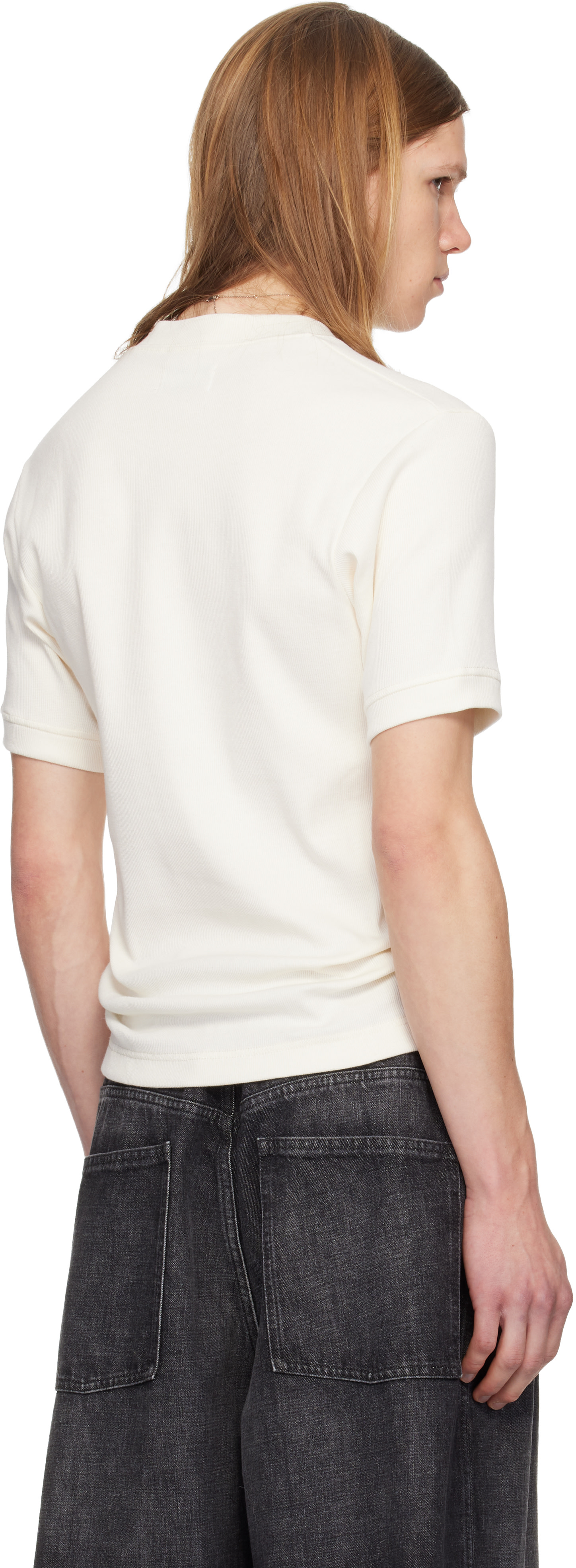 Magliano: オフホワイト 'Nudo' Serafino ヘンリーネックTシャツ