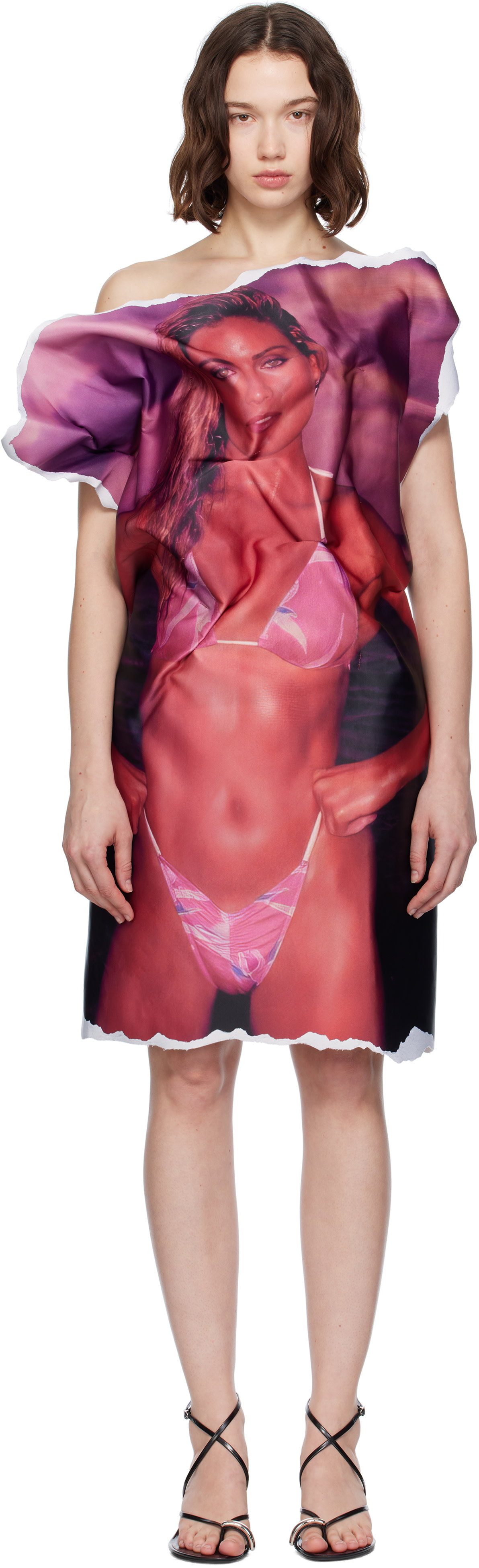 ABRA - Robe midi rouge à image imprimée