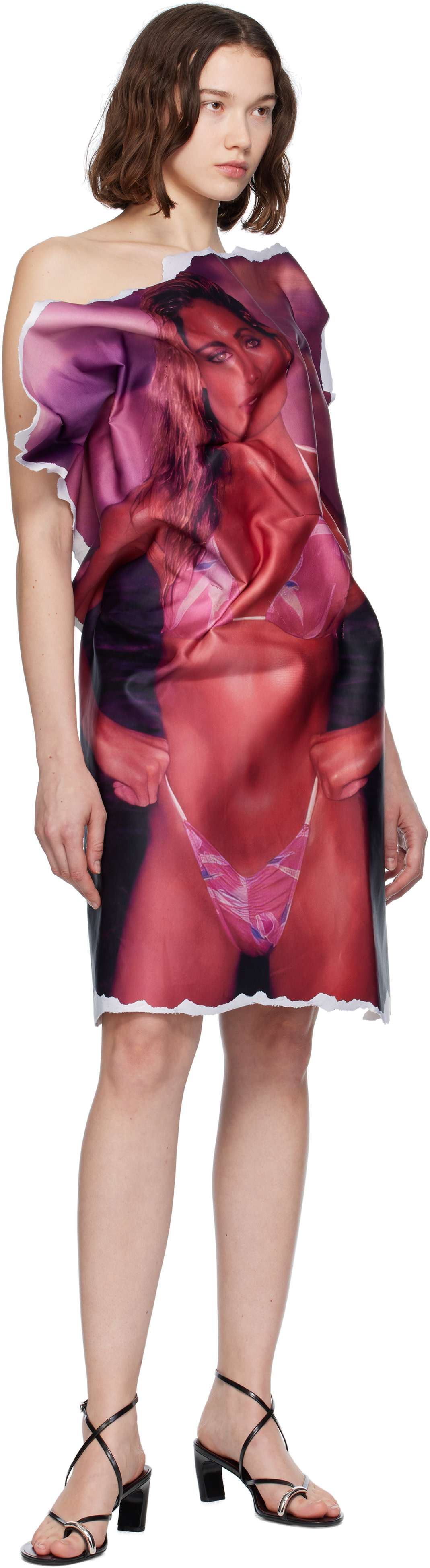 ABRA - Robe midi rouge à image imprimée