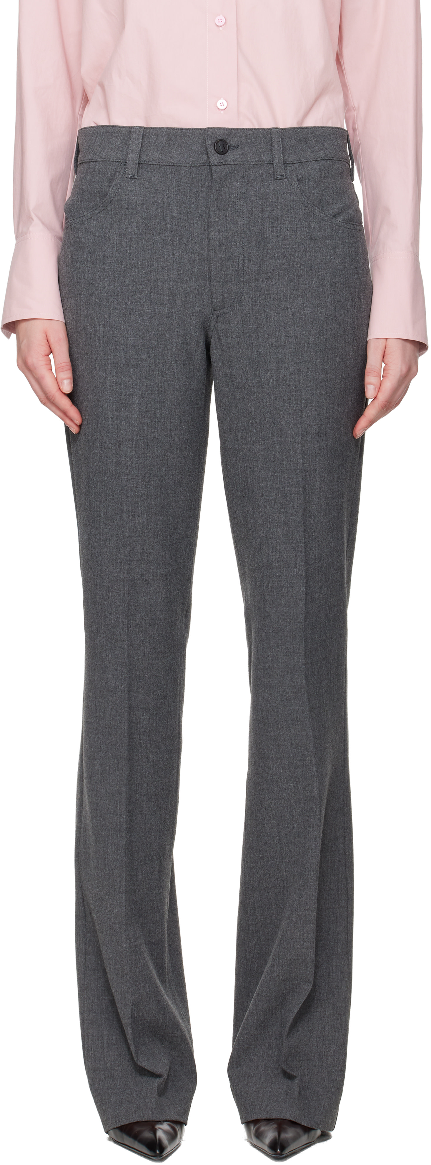 The Attico - Pantalon long gris