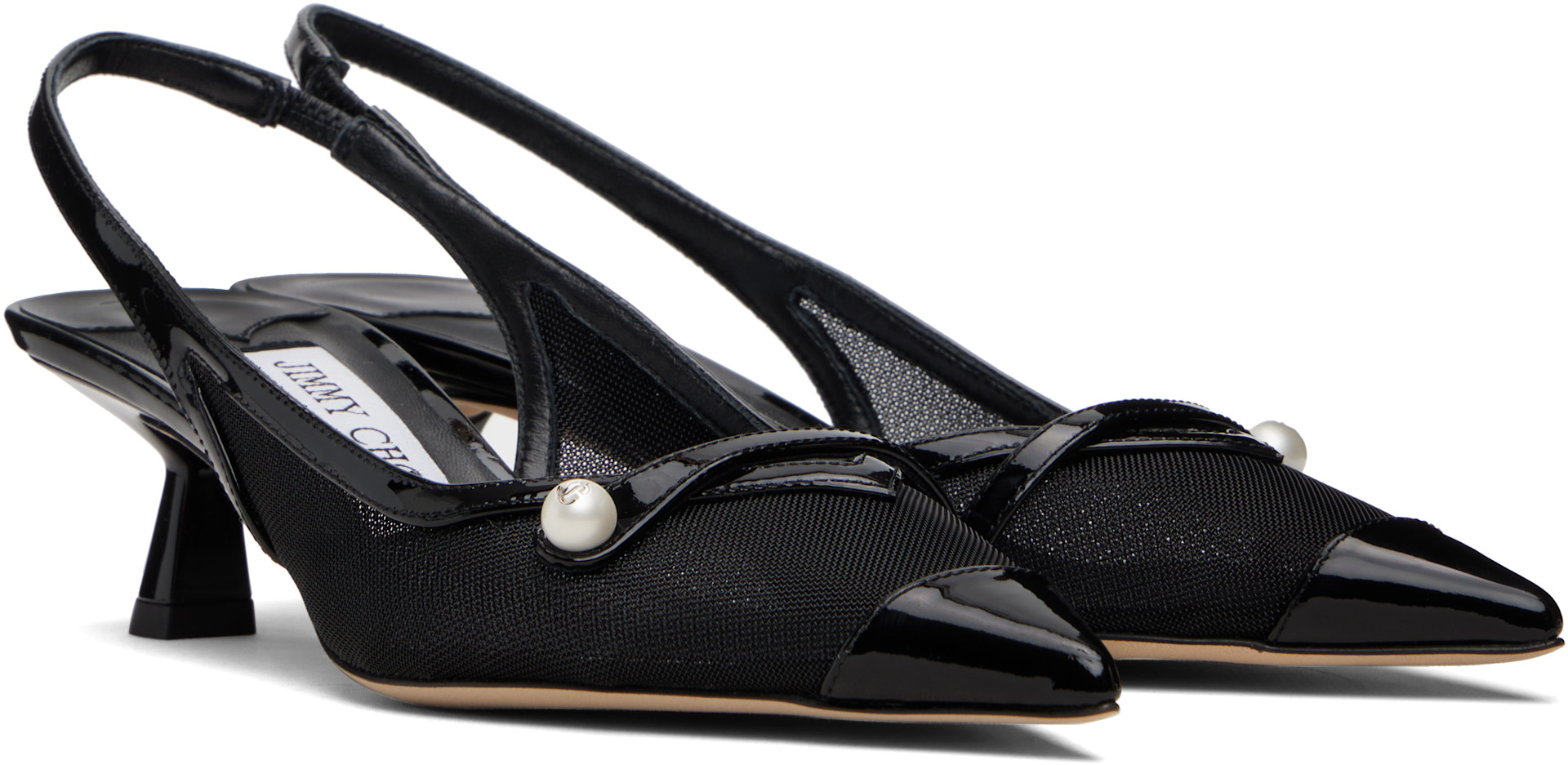 Jimmy Choo: Black Amita 45 Heels | SSENSE