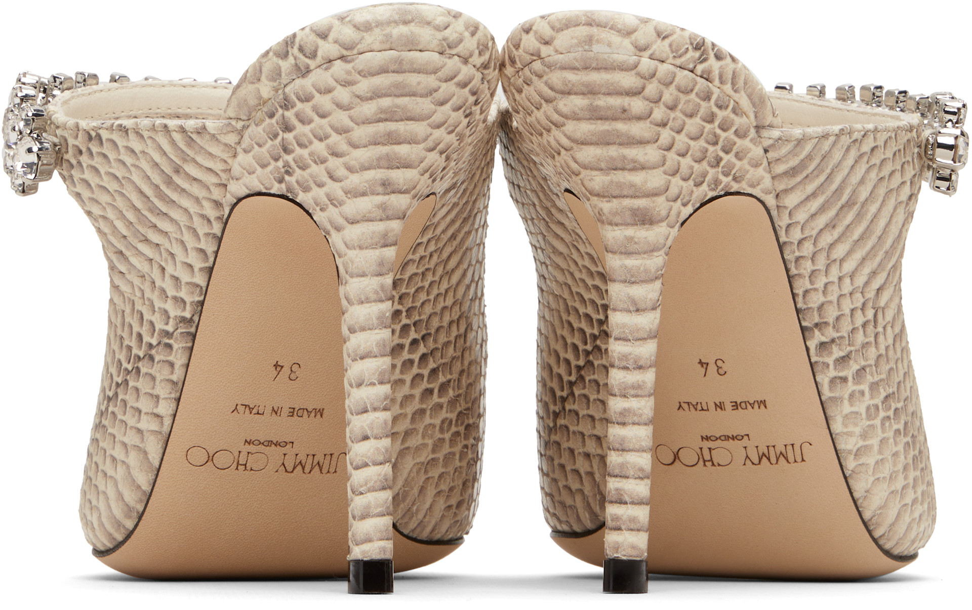 Jimmy Choo: Beige Bing 100 Heels | SSENSE Canada