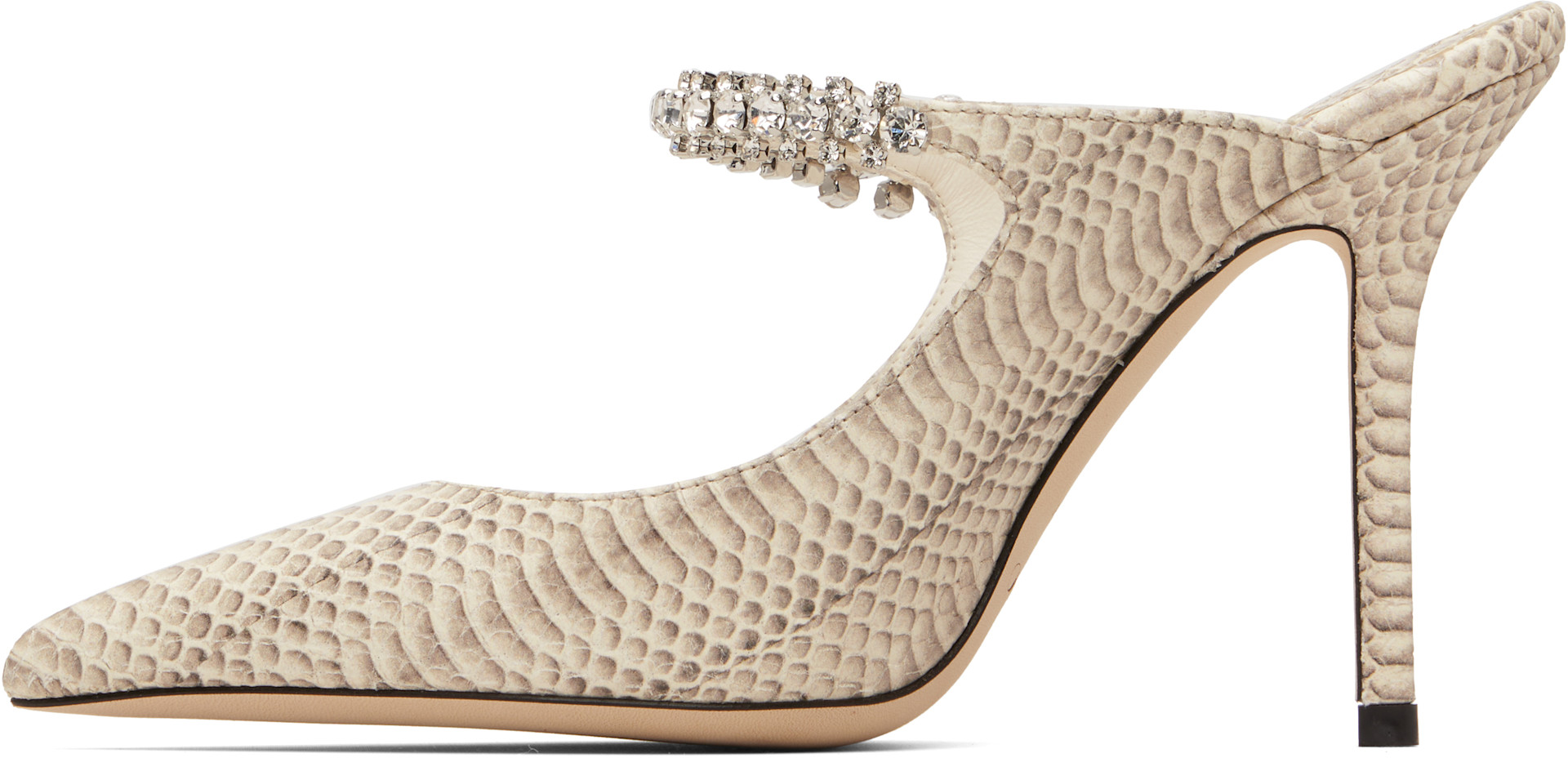 Jimmy Choo: Beige Bing 100 Heels | SSENSE Canada