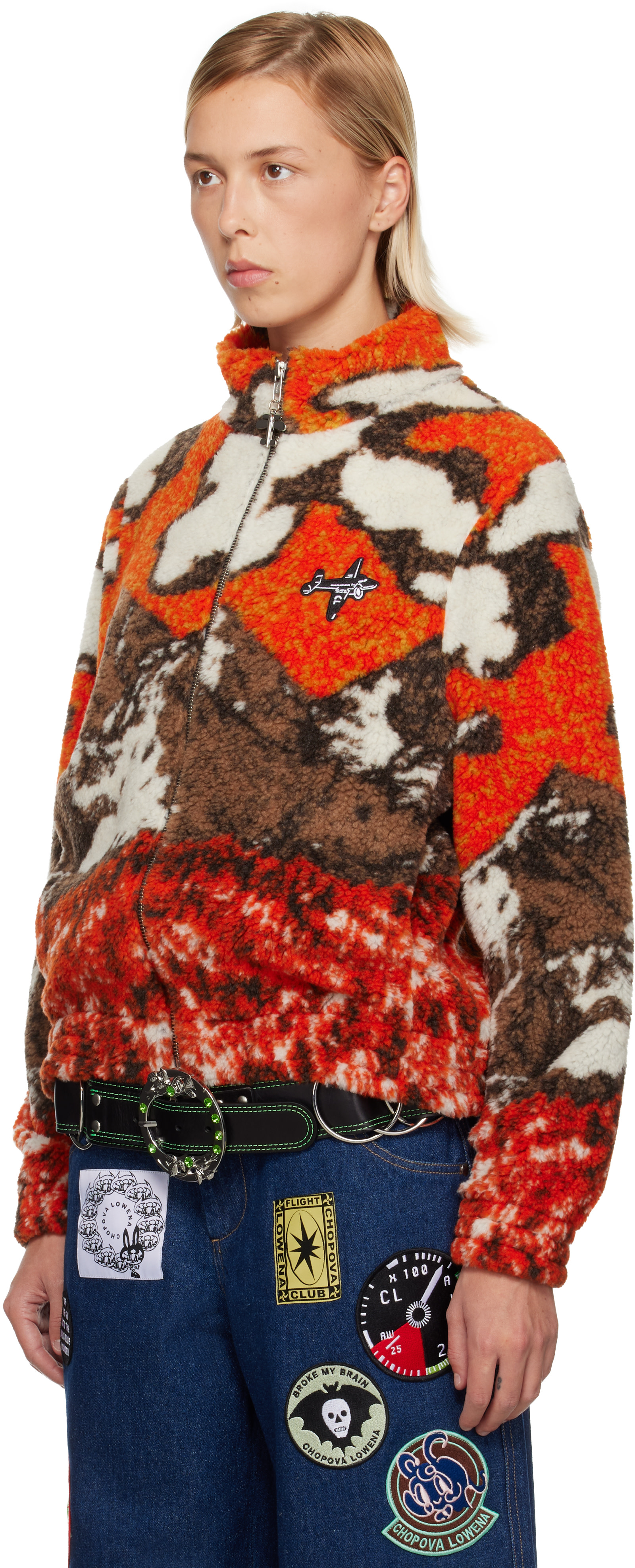 【最終値下げ】chopova lowena AW23 バラクラバ フリース Chopova Lowena: オレンジ CL Airlines フリースジャケット | SSENSE 日本