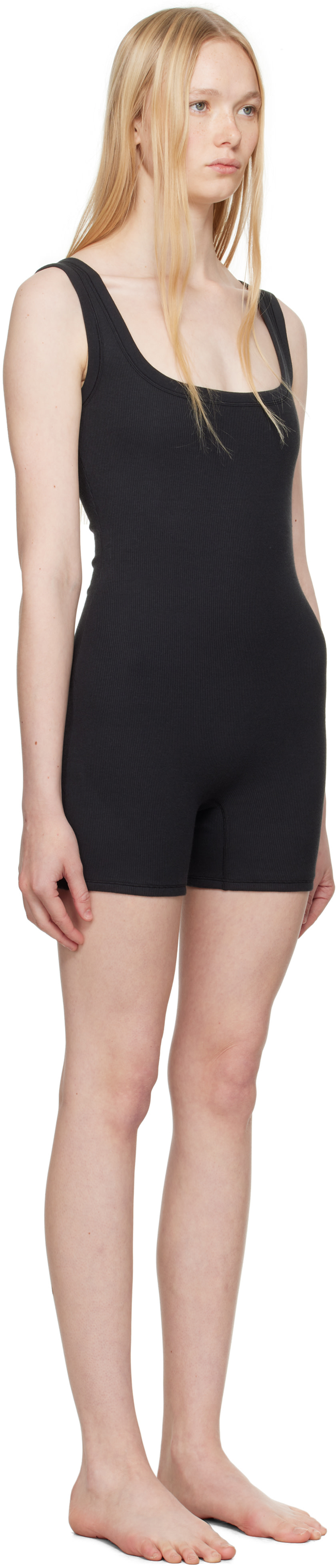 SKIMS - Combishort noir - Cotton Rib