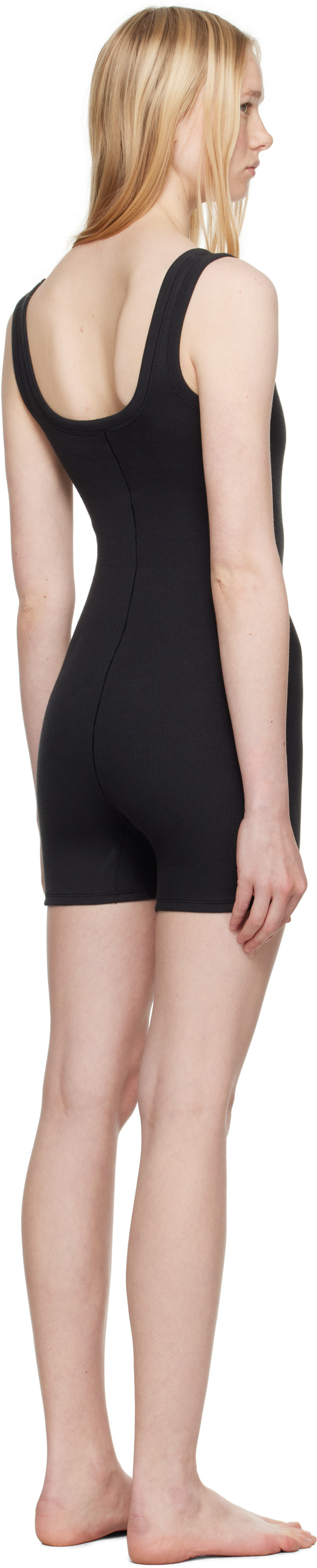 SKIMS - Combishort noir - Cotton Rib