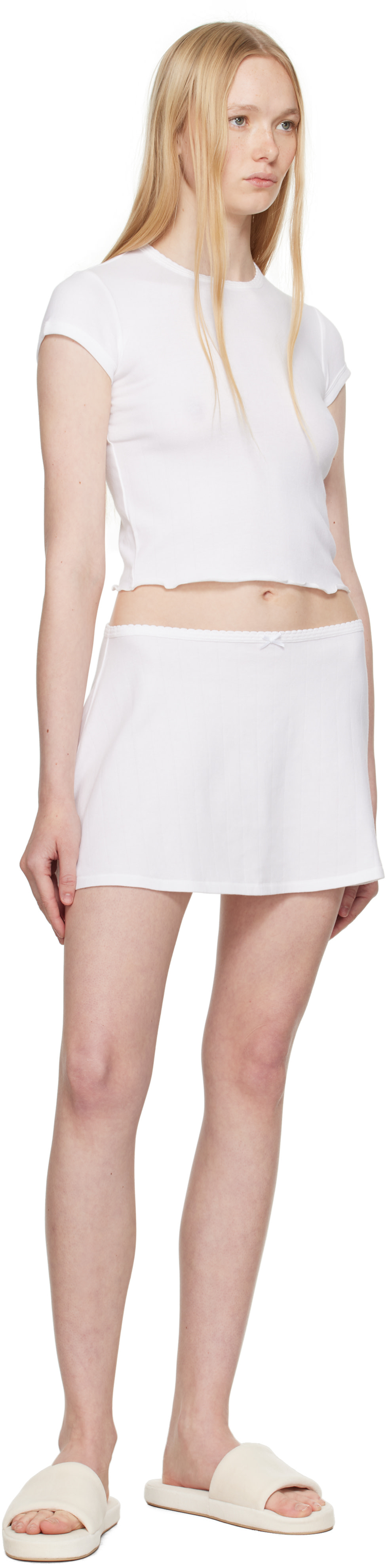 SKIMS - Minijupe blanche - Drop Needle Pointelle