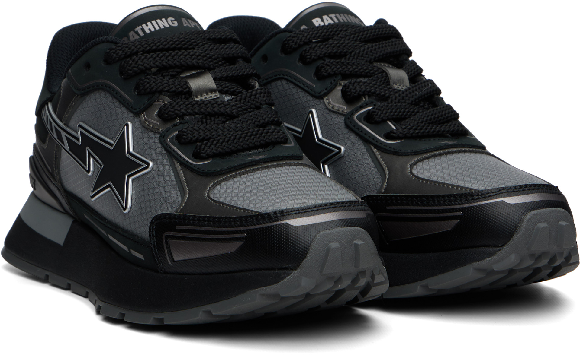 Bape Black Athletic Shoes with White Star BAPE STA #3 MENS - Cloud Camo Karakusa Streetwear Sneakers  main image 2