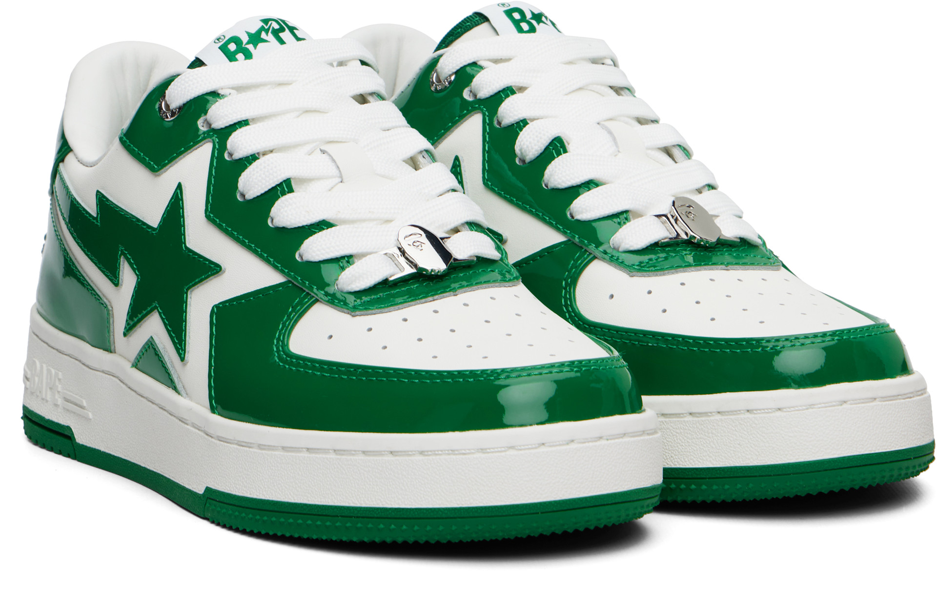 BAPE: Green BAPE STA Icon #1 Sneakers | SSENSE Singapore
