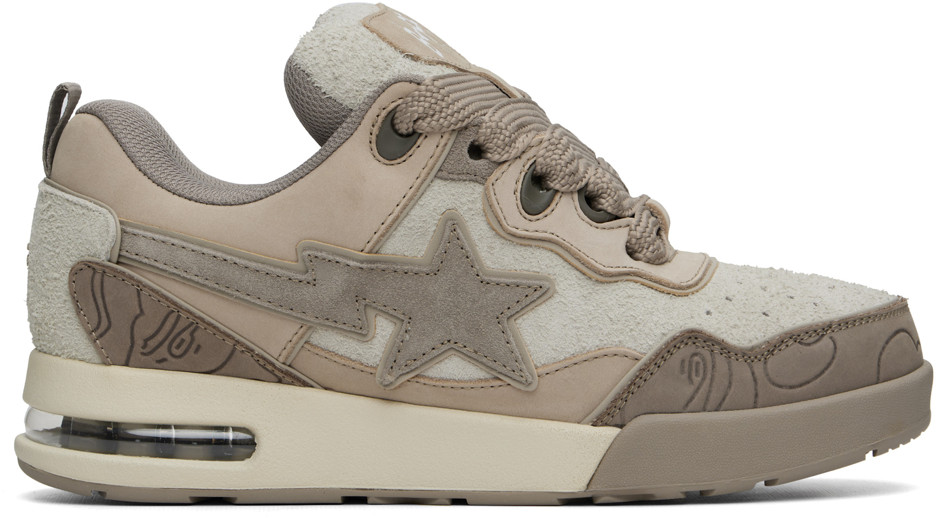 BAPE: Beige BAPE FLIP STA #1 Sneakers | SSENSE Netherlands