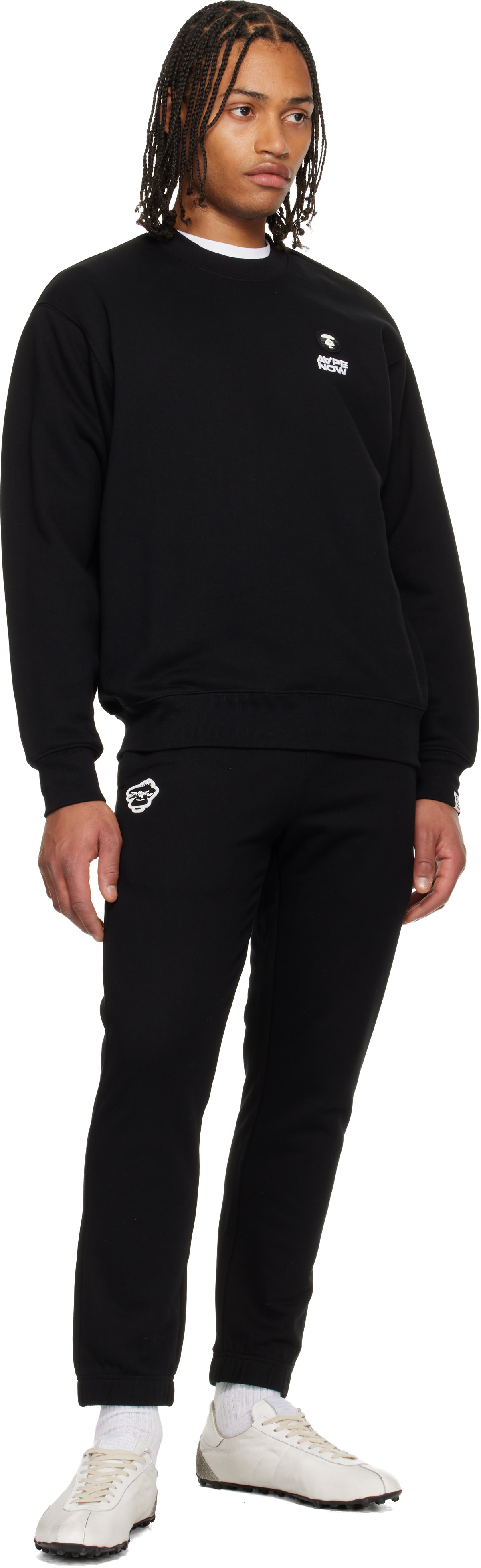 AAPE by A Bathing Ape - 블랙 로고 패치 스웨트팬츠