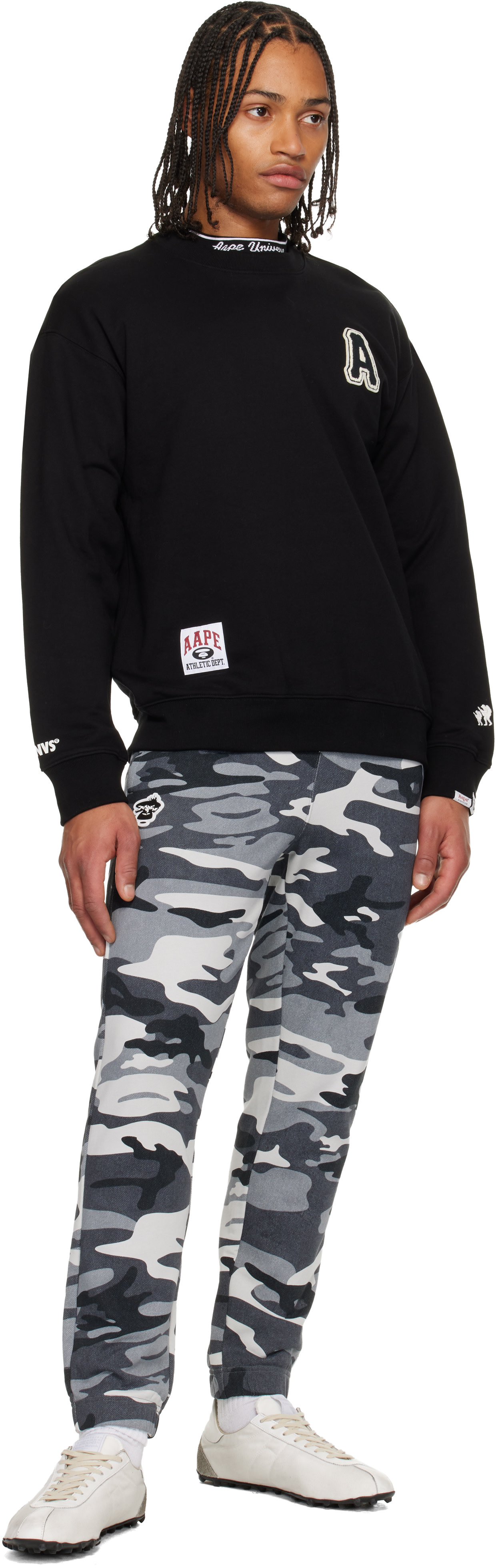 AAPE by A Bathing Ape - Gray Logo Patch Sweatpants