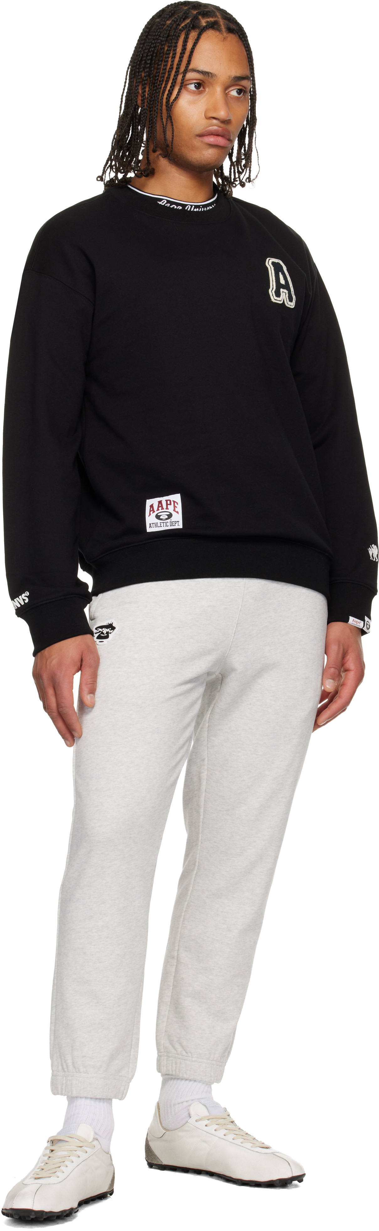 AAPE by A Bathing Ape - Gray Logo Patch Sweatpants