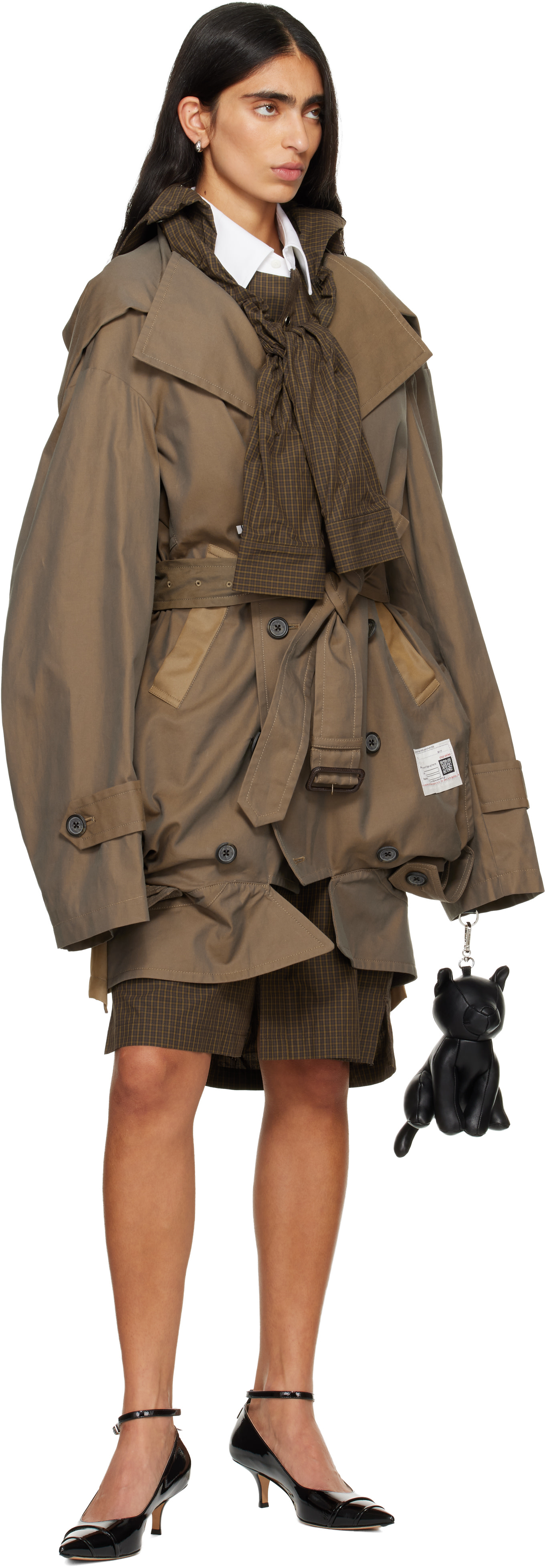 Maison MIHARA YASUHIRO - Trench brun à assemblage inversé